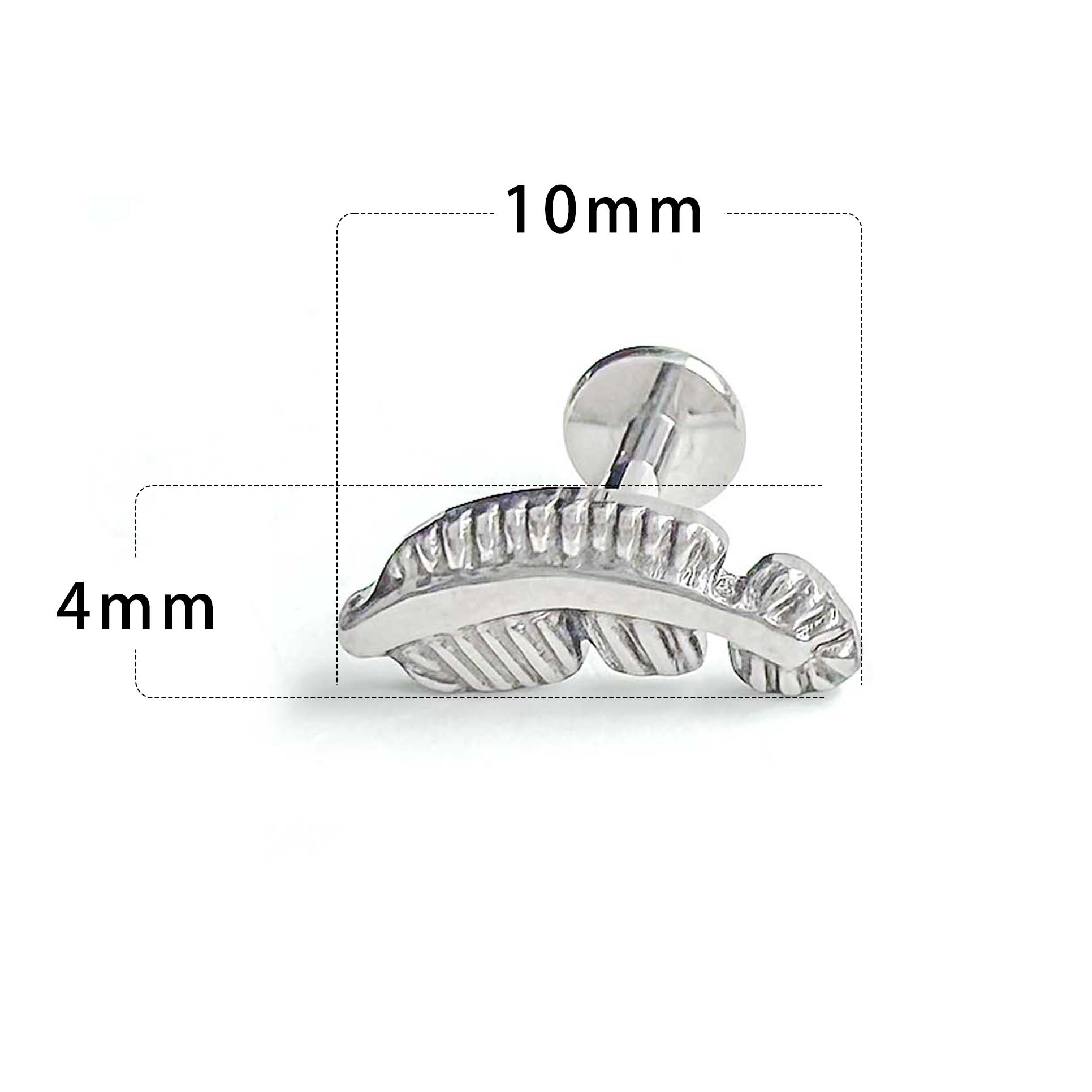 F136 Titanium Feather Ear Stud Helix Cartilage Piercing