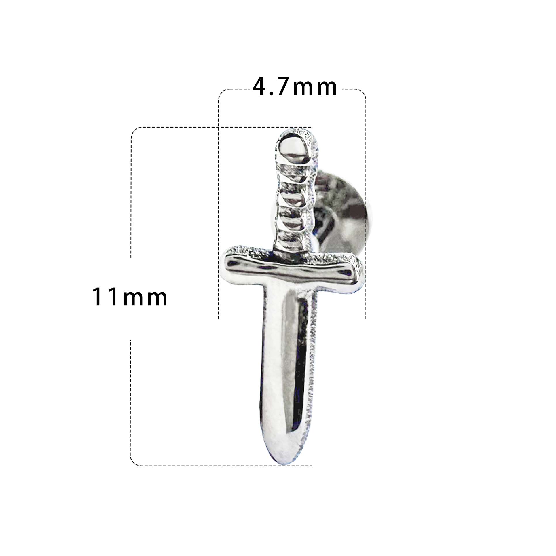 F136 Titanium Dagger Ear Stud Helix Cartilage Piercing