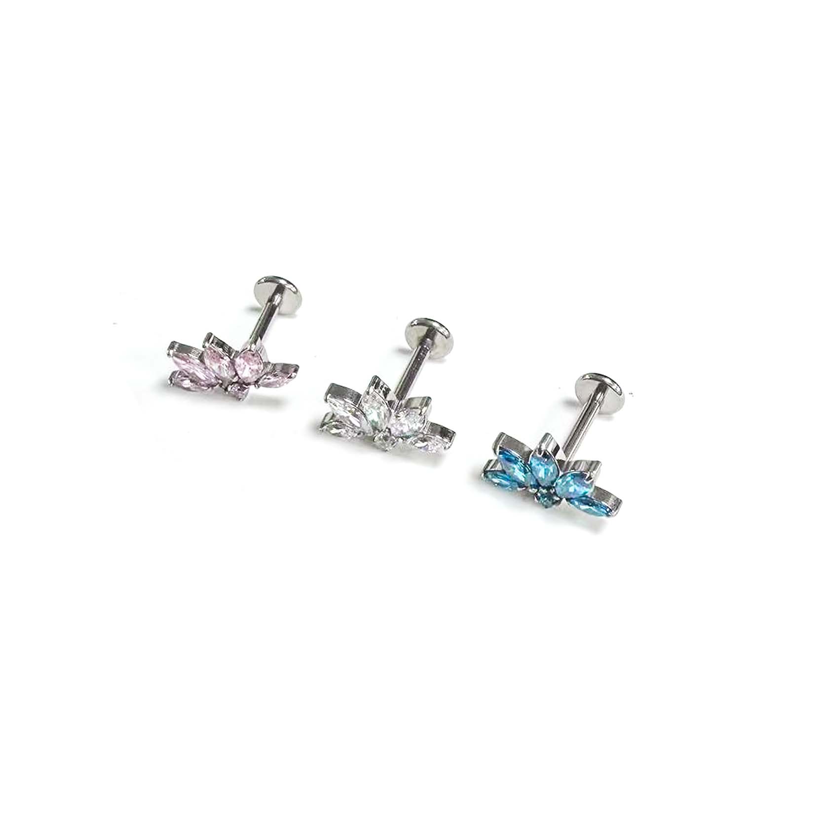 F136 Titanium Fan Ear Stud Helix Cartilage Piercing