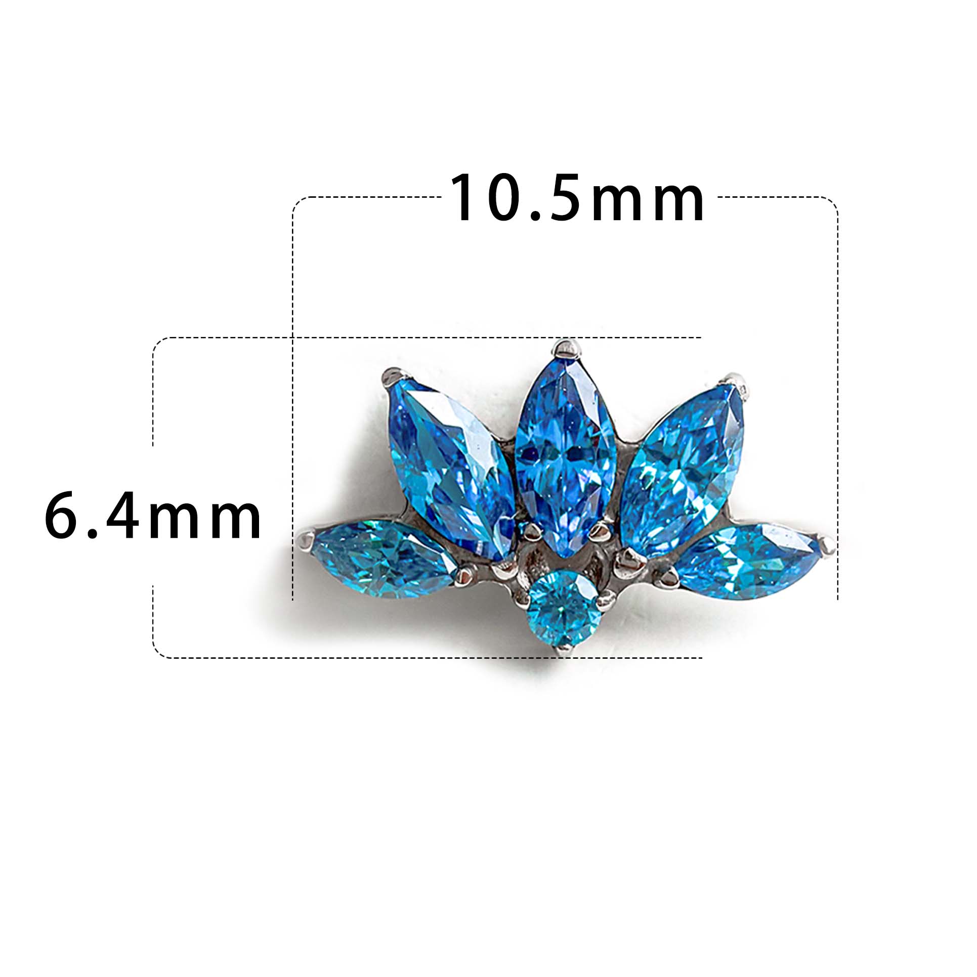 F136 Titanium Fan Ear Stud Helix Cartilage Piercing