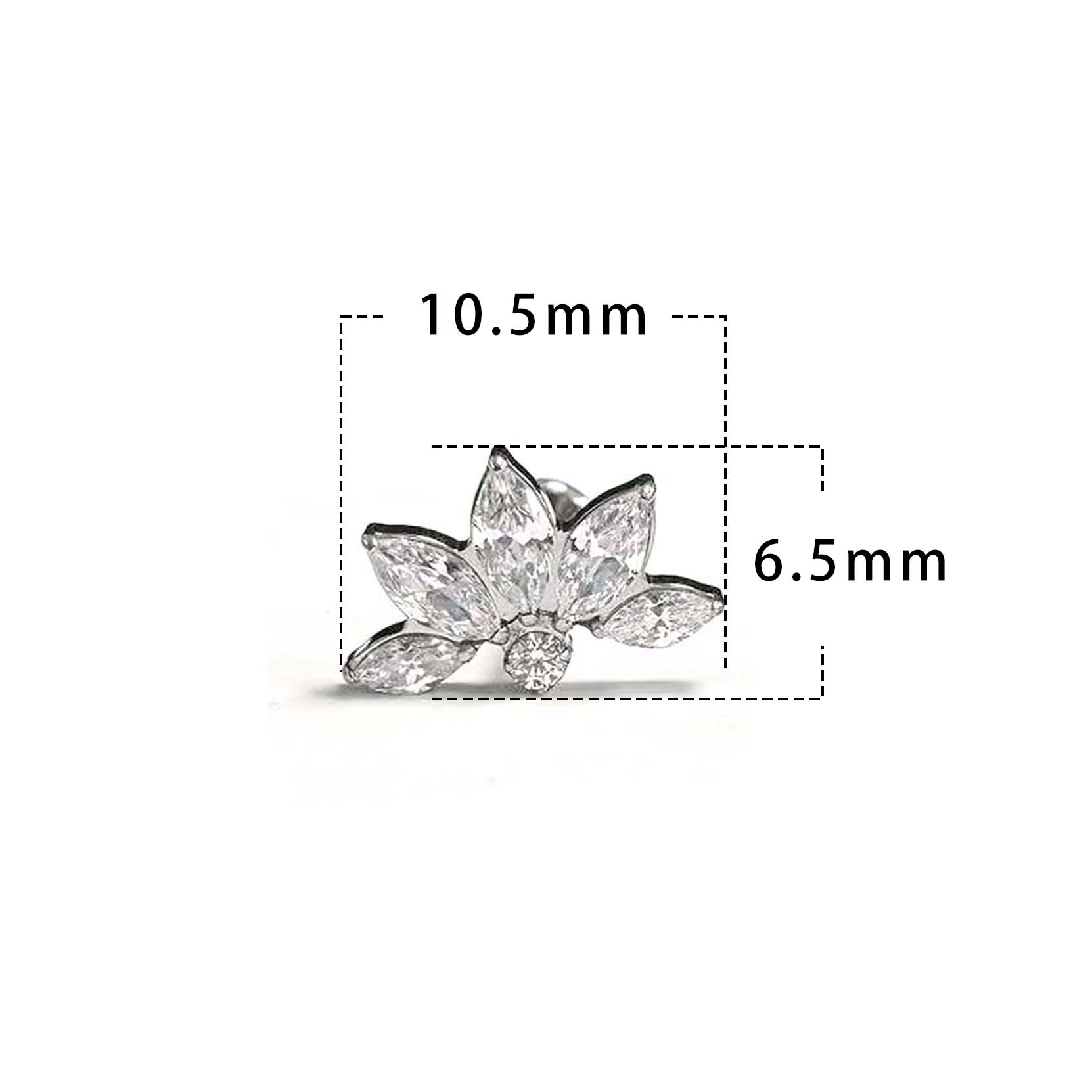 F136 Titanium Fan Ear Stud Helix Cartilage Piercing
