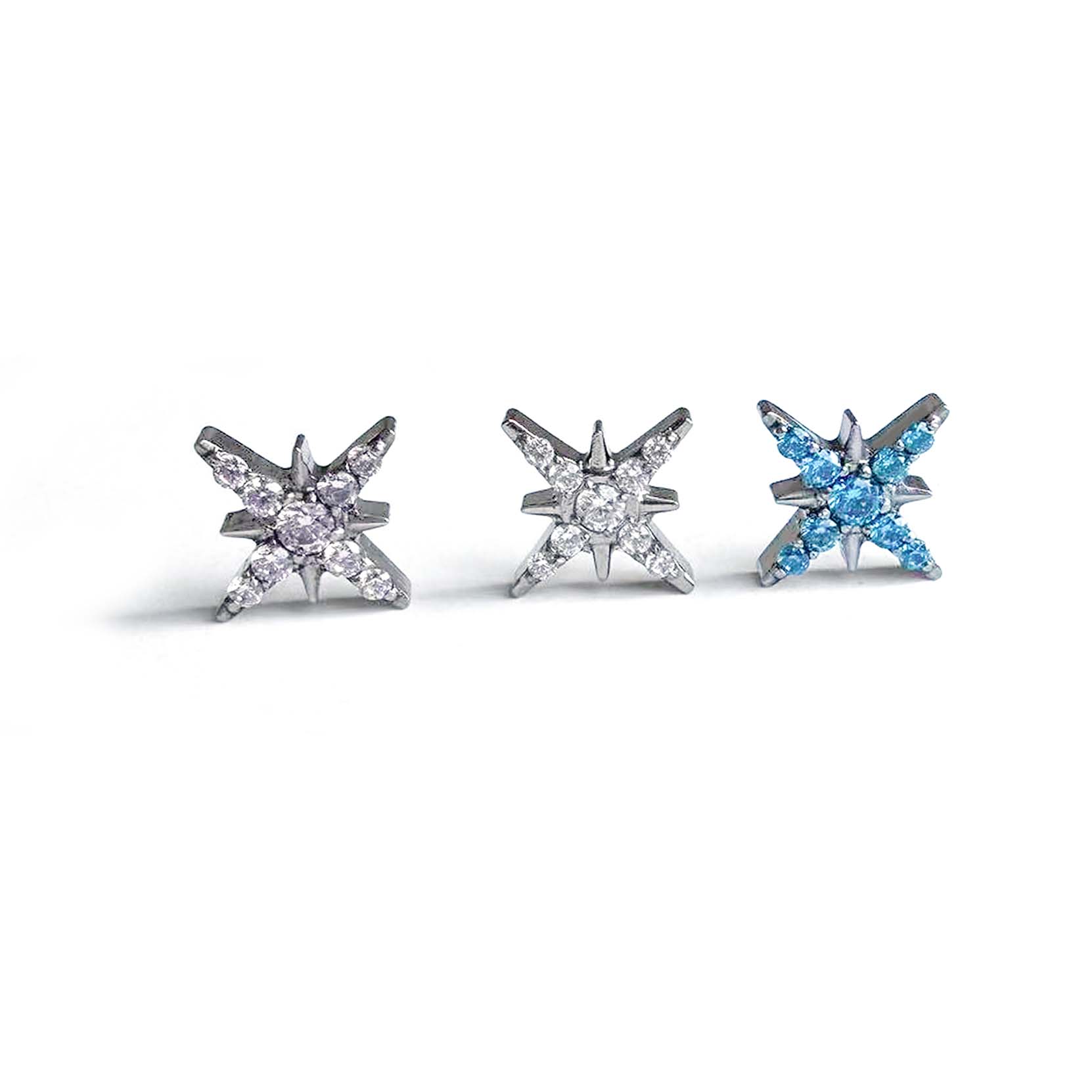 F136 Titanium 8-Point Star Ear Stud Helix Cartilage Piercing
