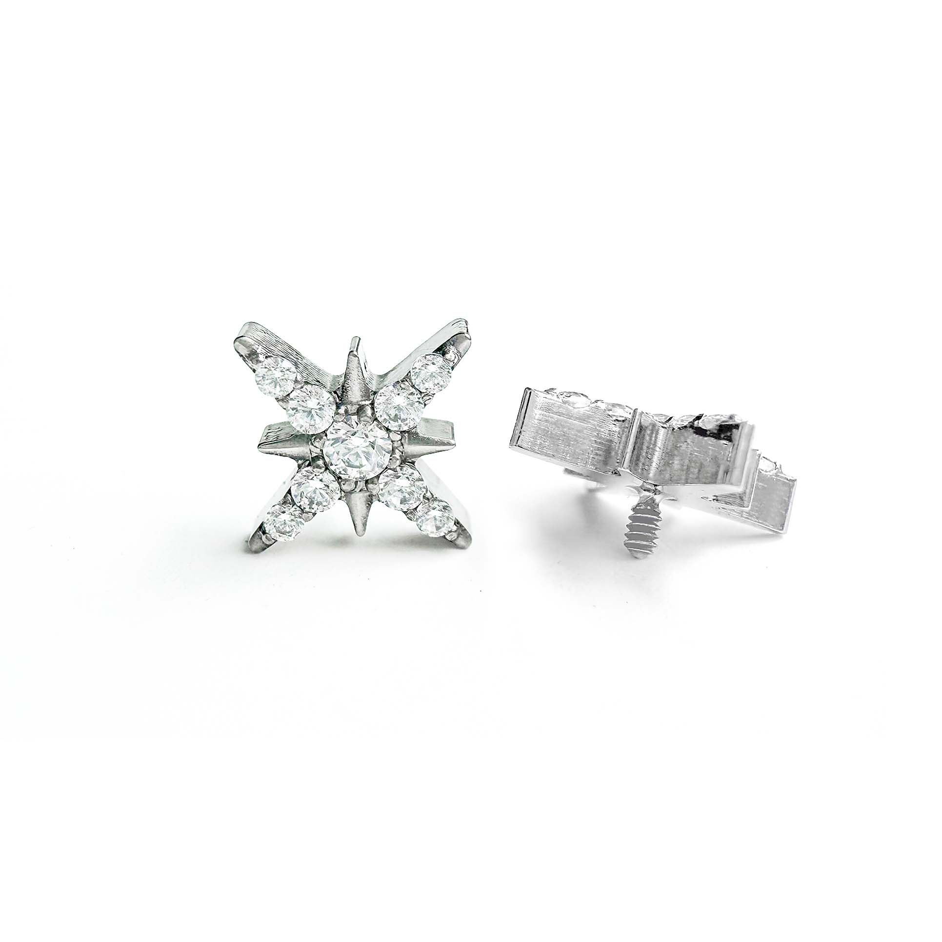 F136 Titanium 8-Point Star Ear Stud Helix Cartilage Piercing