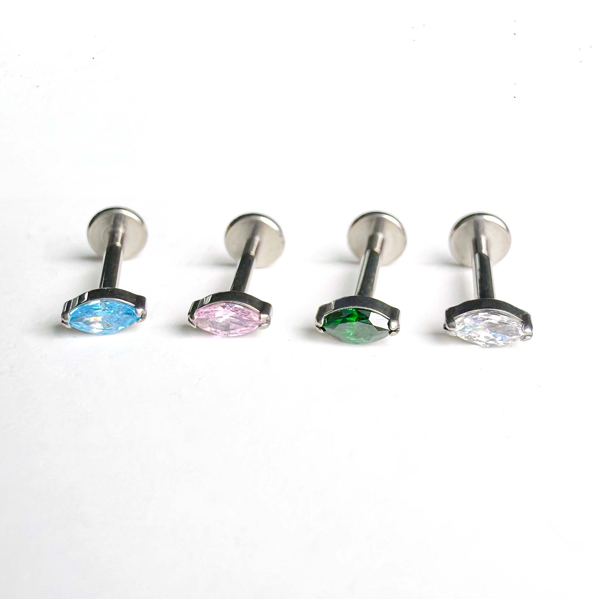 F136 Titanium Marquise Ear Stud Helix Cartilage Piercing