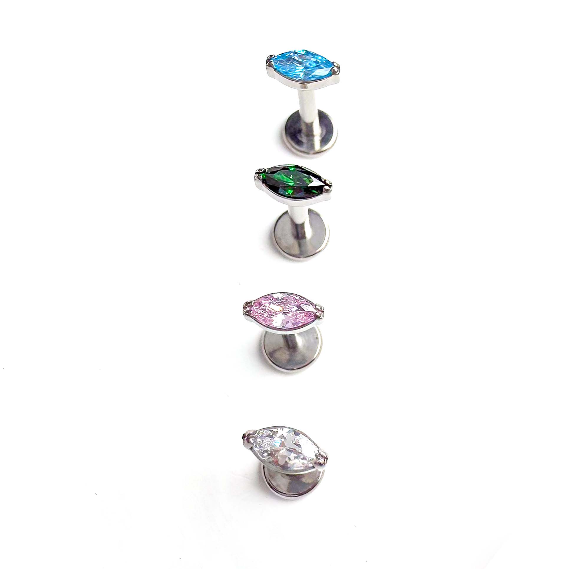 F136 Titanium Marquise Ear Stud Helix Cartilage Piercing