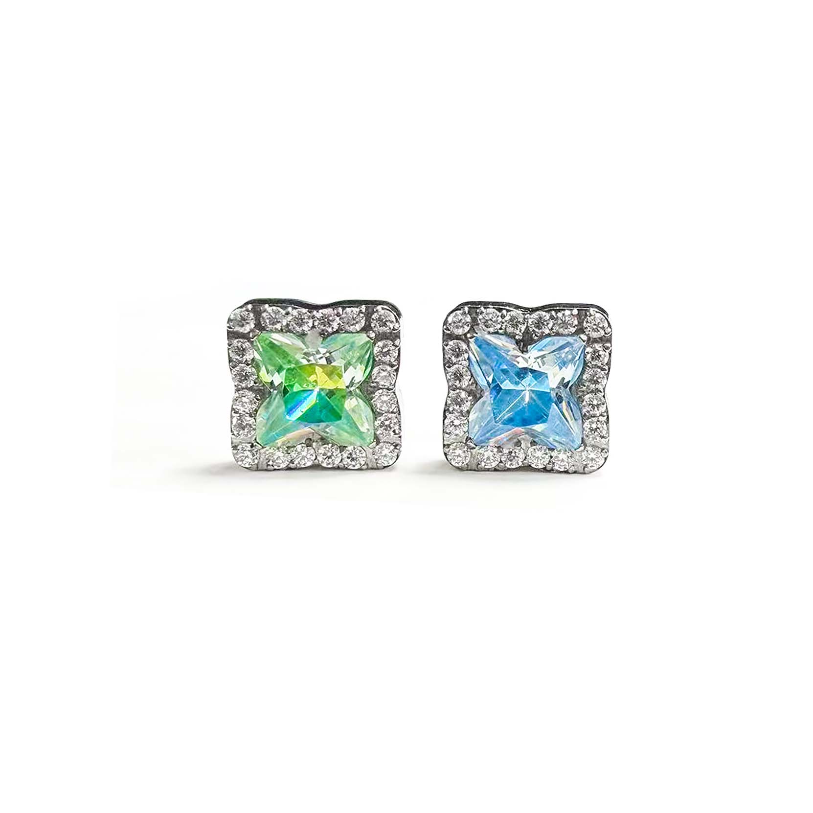 F136 Titanium Paved Clover Ear Stud Helix Cartilage Piercing