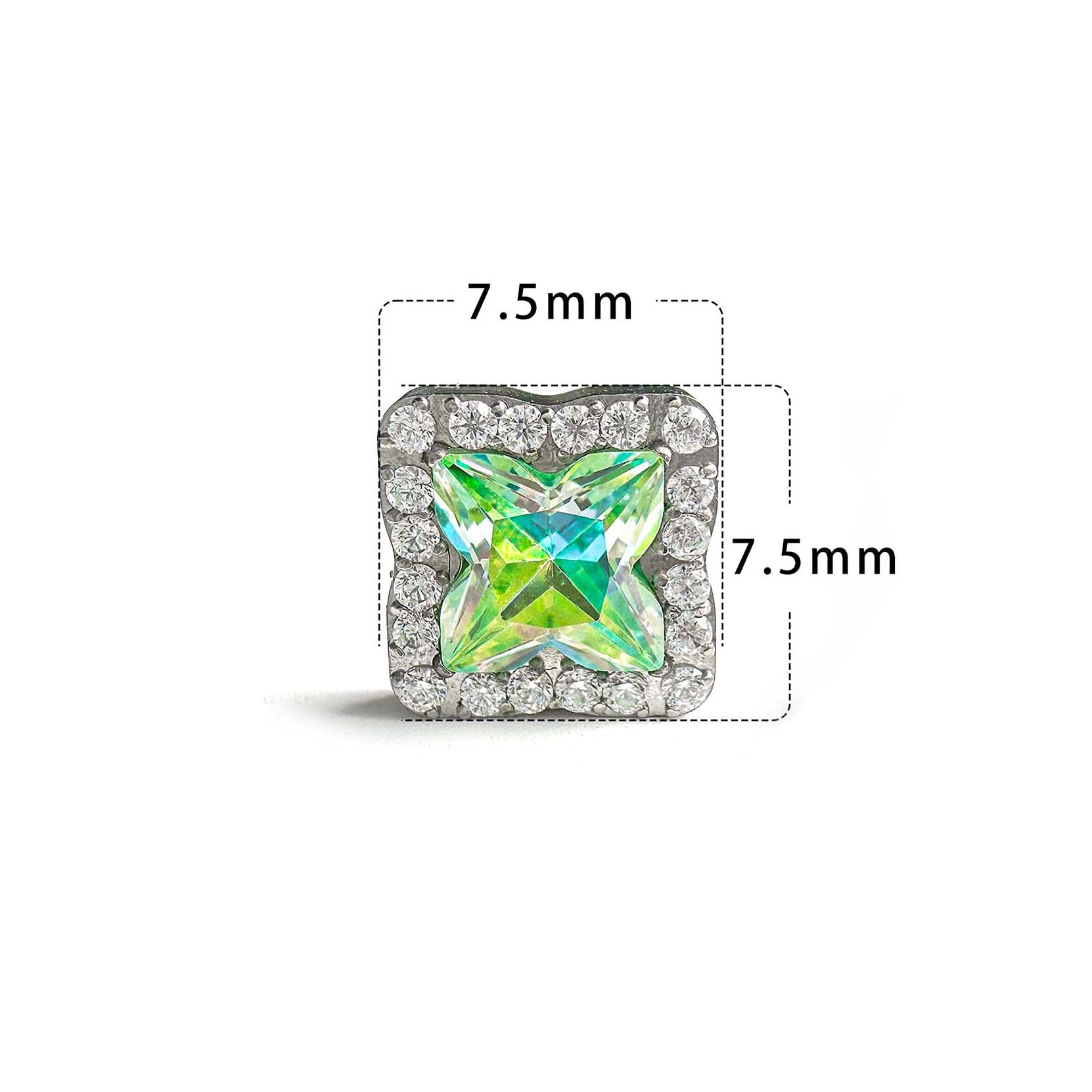 F136 Titanium Paved Clover Ear Stud Helix Cartilage Piercing