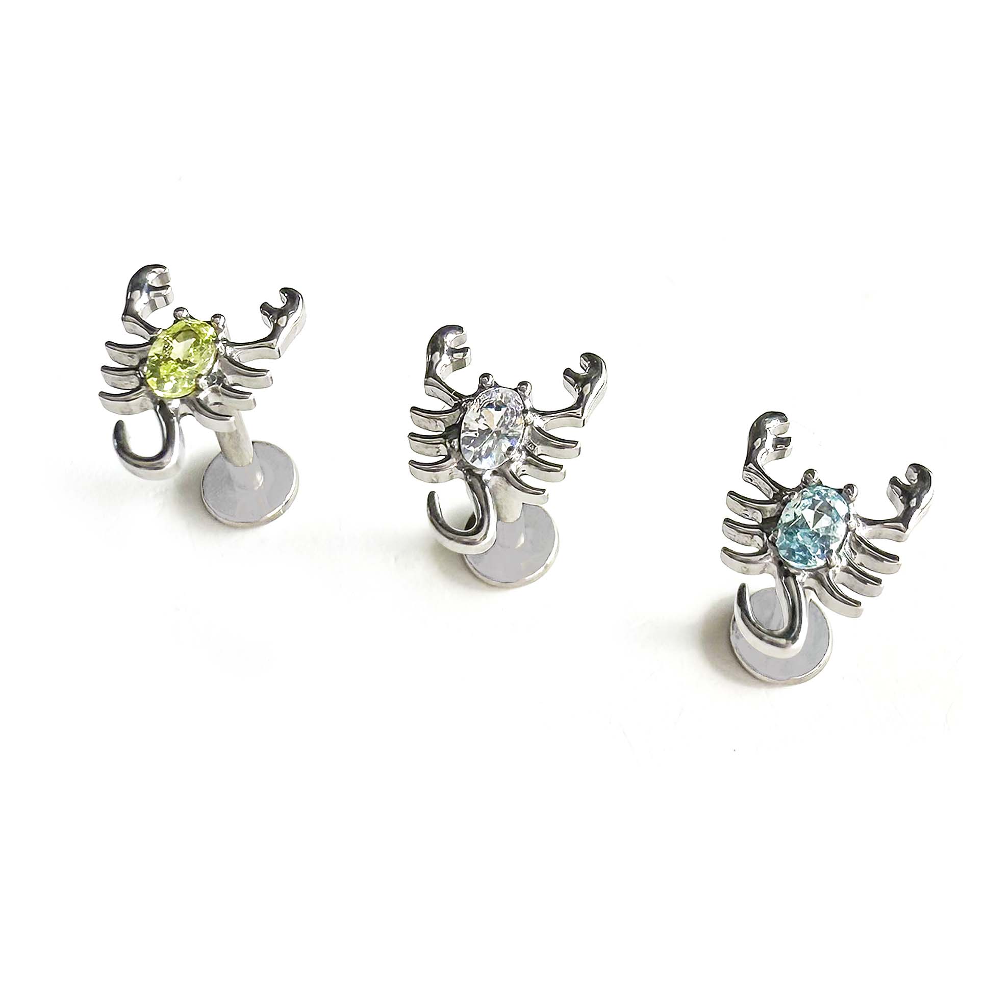 F136 Titanium CZ Scorpion Ear Stud Helix Cartilage Piercing