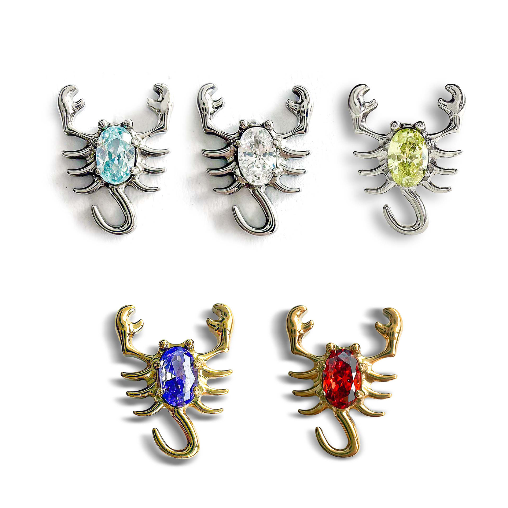 F136 Titanium CZ Scorpion Ear Stud Helix Cartilage Piercing