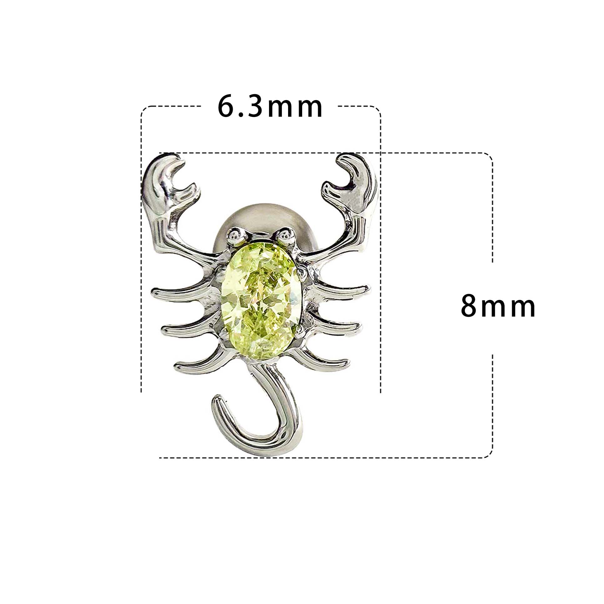 F136 Titanium CZ Scorpion Ear Stud Helix Cartilage Piercing