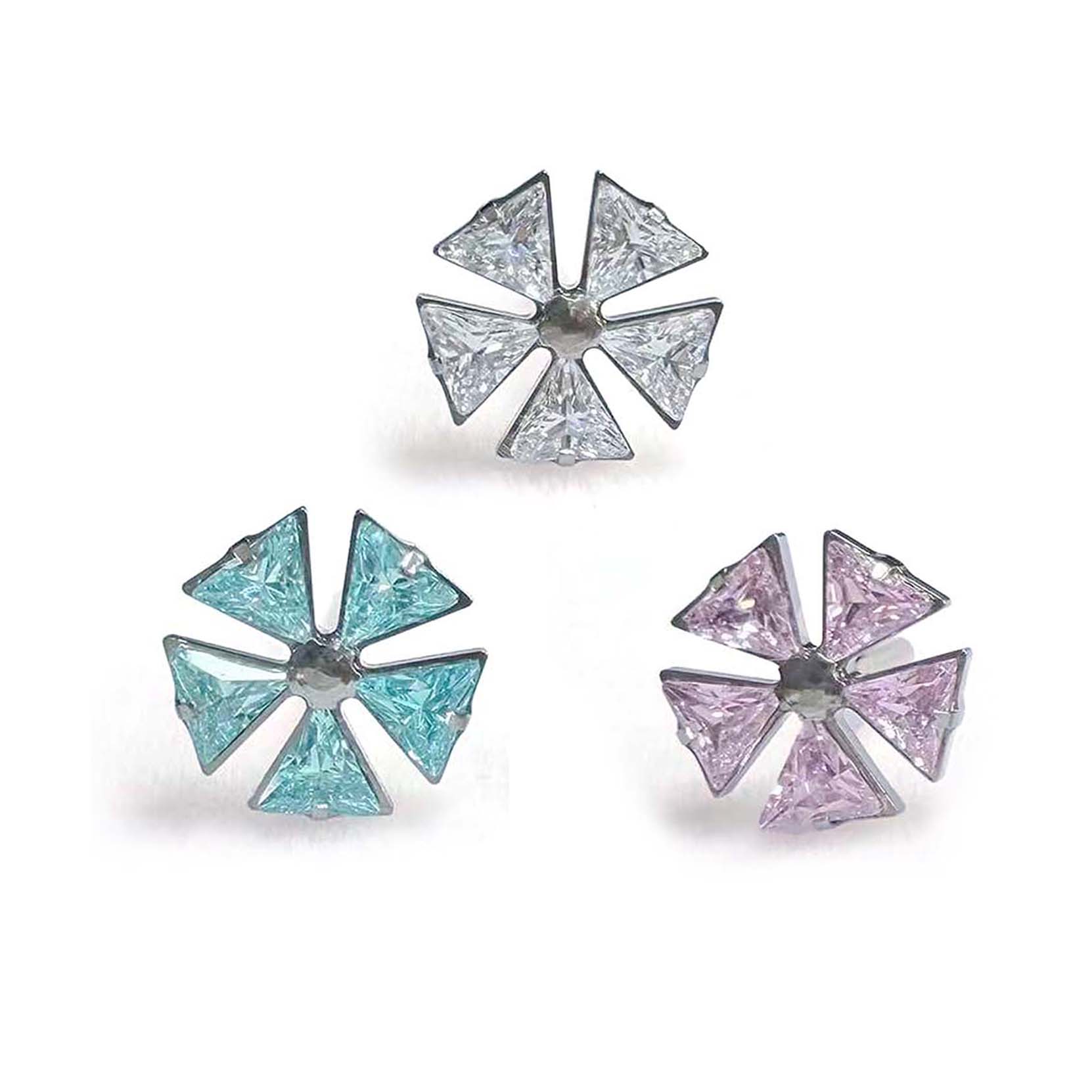 F136 Titanium Pinwheel Ear Stud Helix Cartilage Piercing