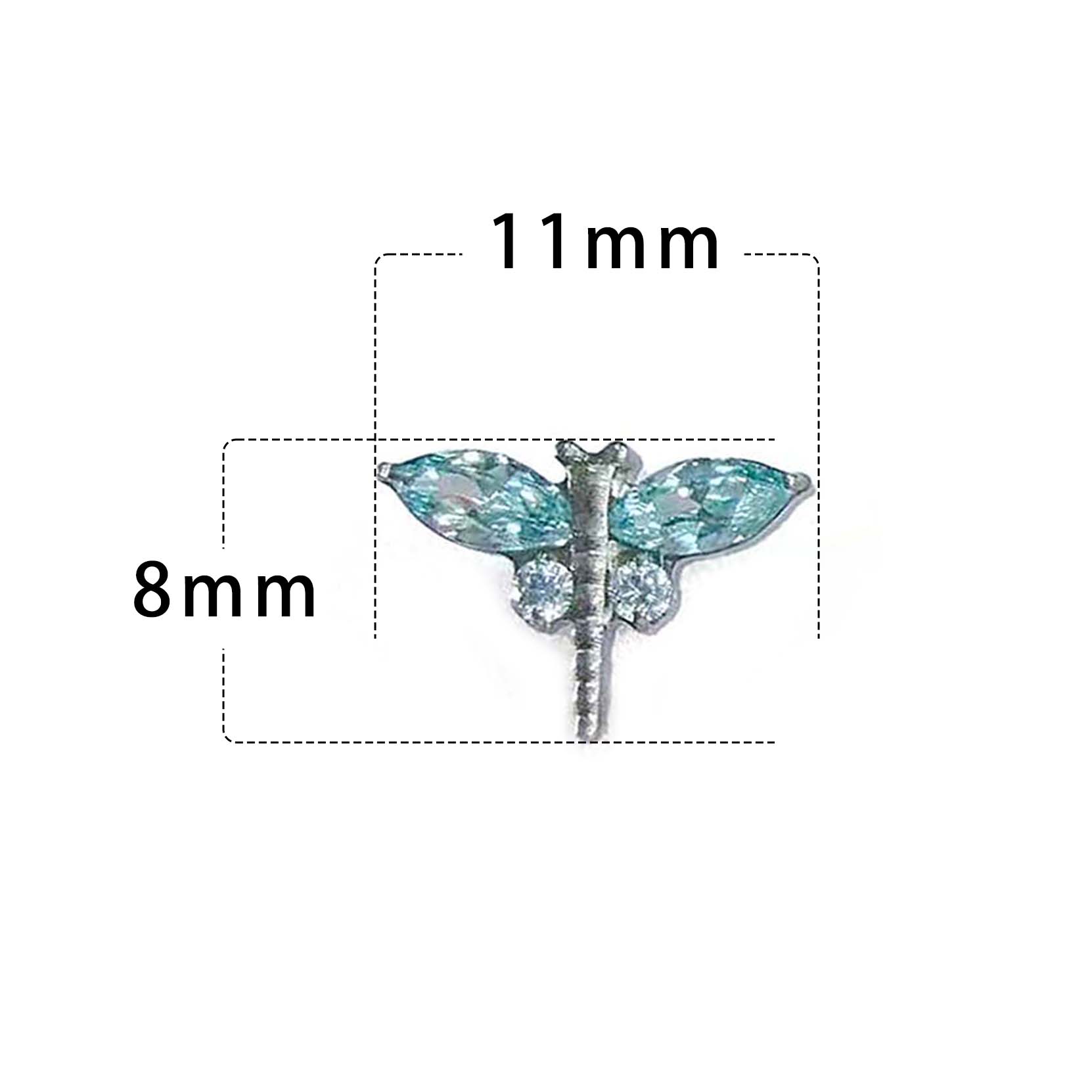 F136 Titanium Dragonfly Ear Stud Helix Cartilage Piercing