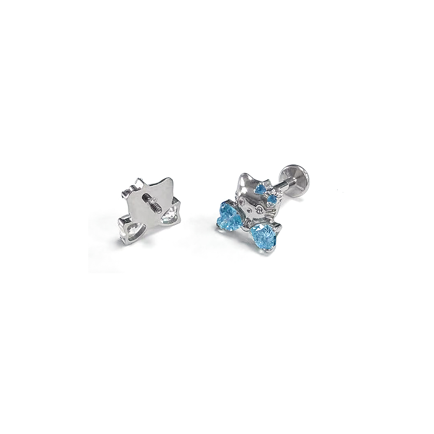 F136 Titanium Hello Kitty Ear Stud Helix Cartilage Piercing