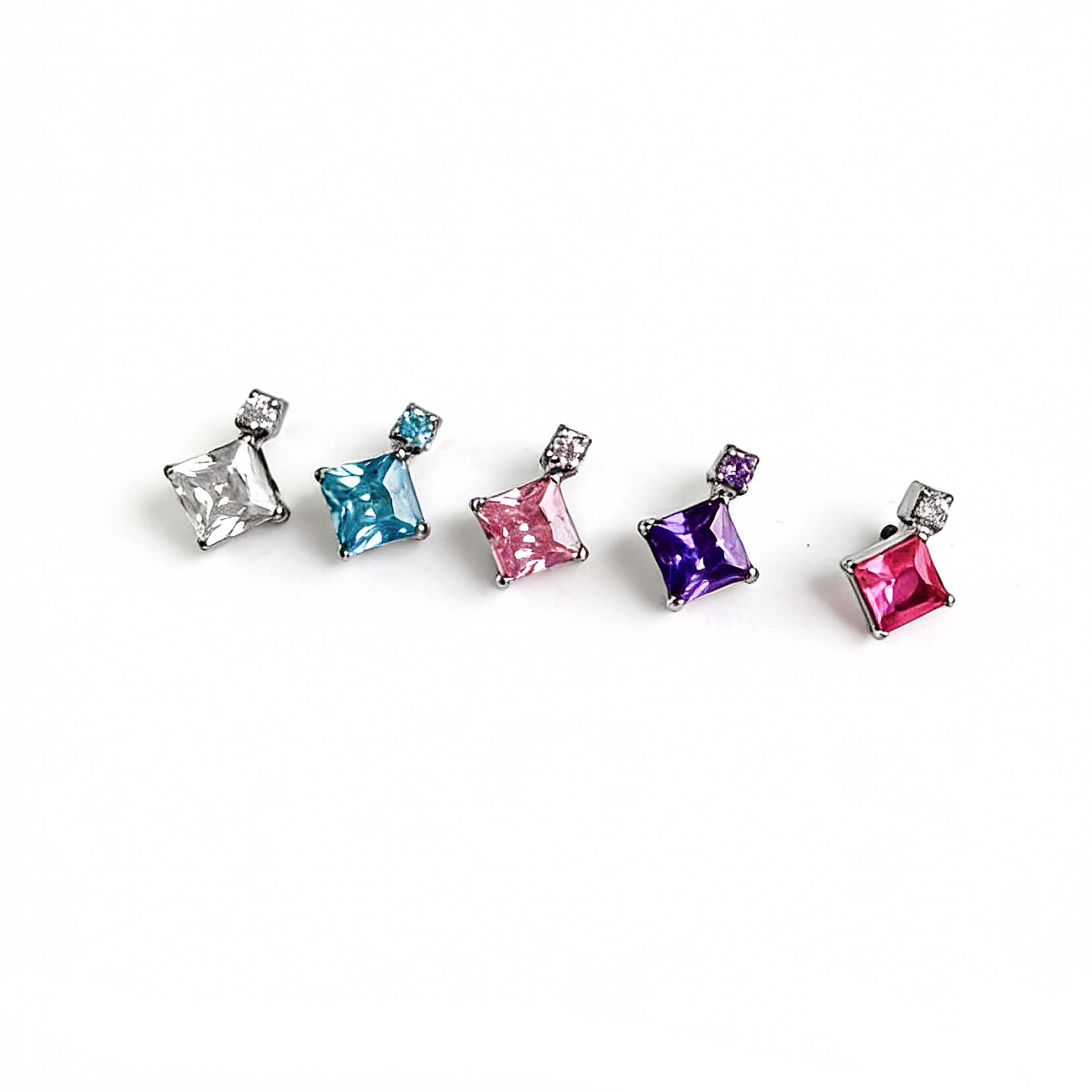 F136 Titanium Rock Candy CZ Ear Stud Helix Cartilage Piercing