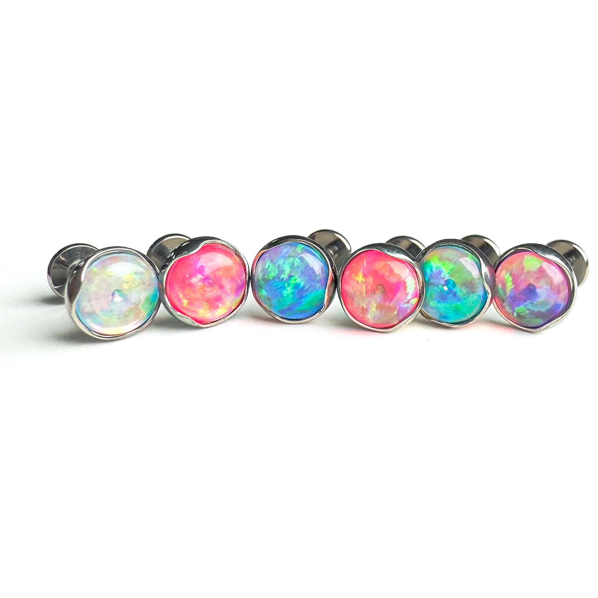 F136 Titanium Wavy Jelly Opal Ear Stud Helix Cartilage Piercing