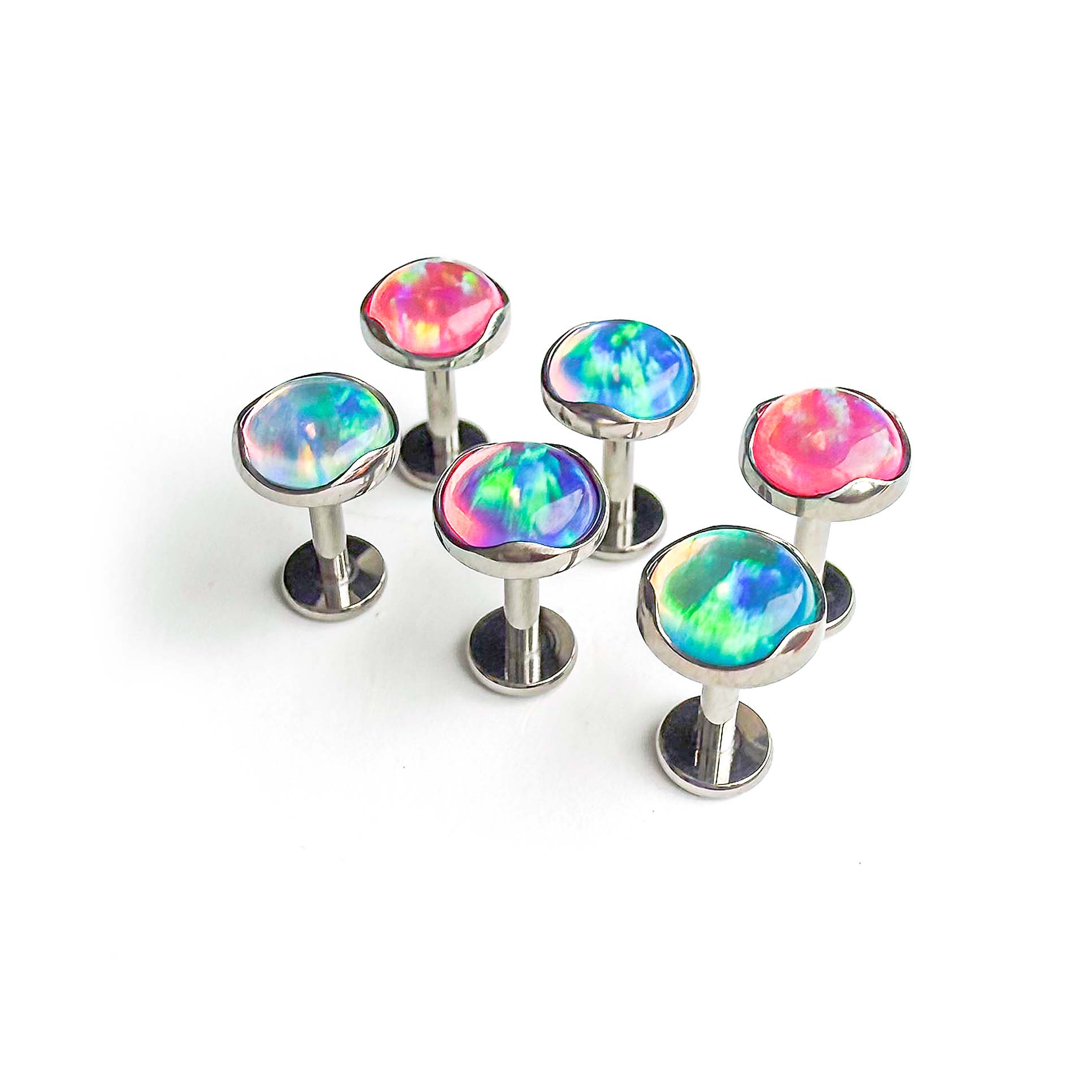 F136 Titanium Wavy Jelly Opal Ear Stud Helix Cartilage Piercing