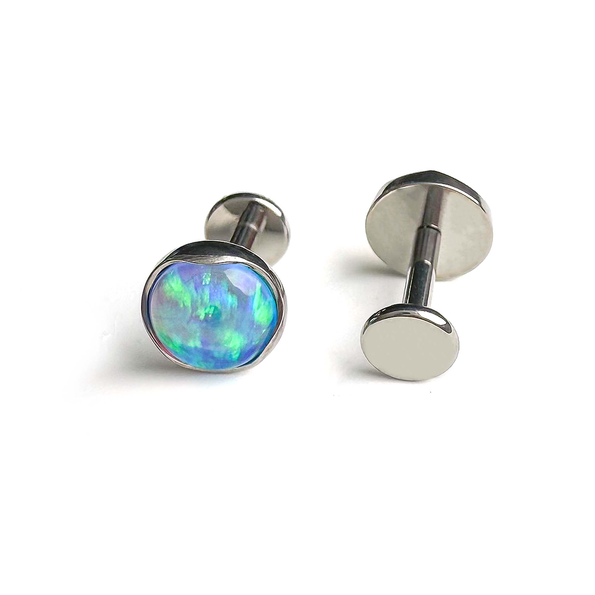 F136 Titanium Wavy Jelly Opal Ear Stud Helix Cartilage Piercing
