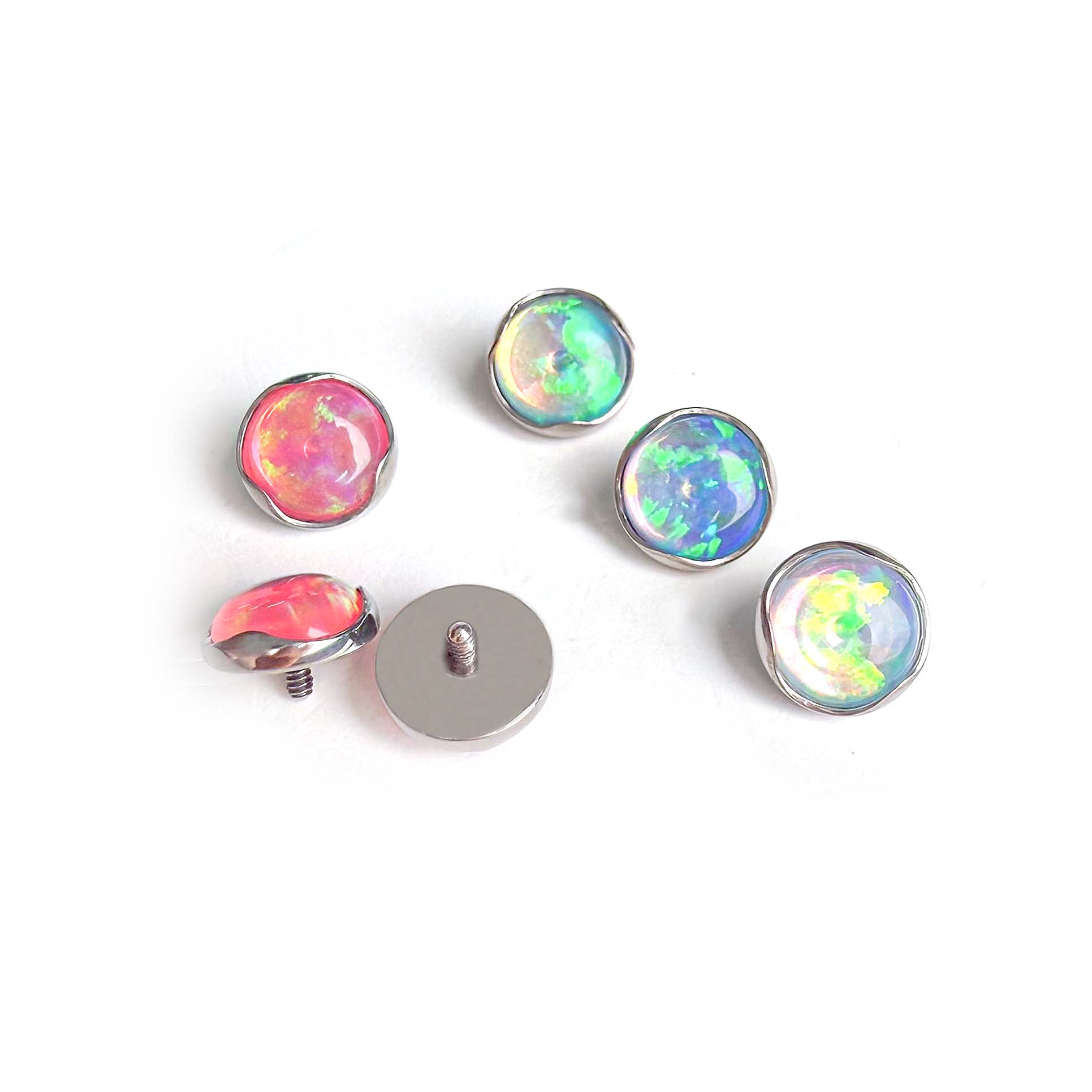 F136 Titanium Wavy Jelly Opal Ear Stud Helix Cartilage Piercing