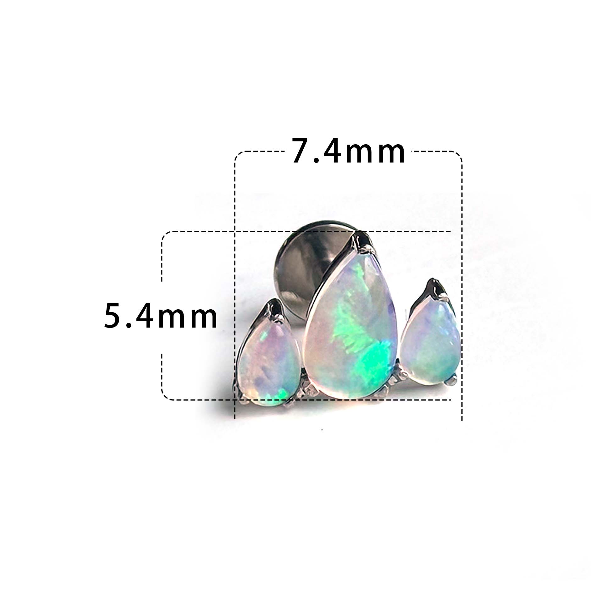 F136 Titanium Mountain Ear Stud Helix Cartilage Piercing
