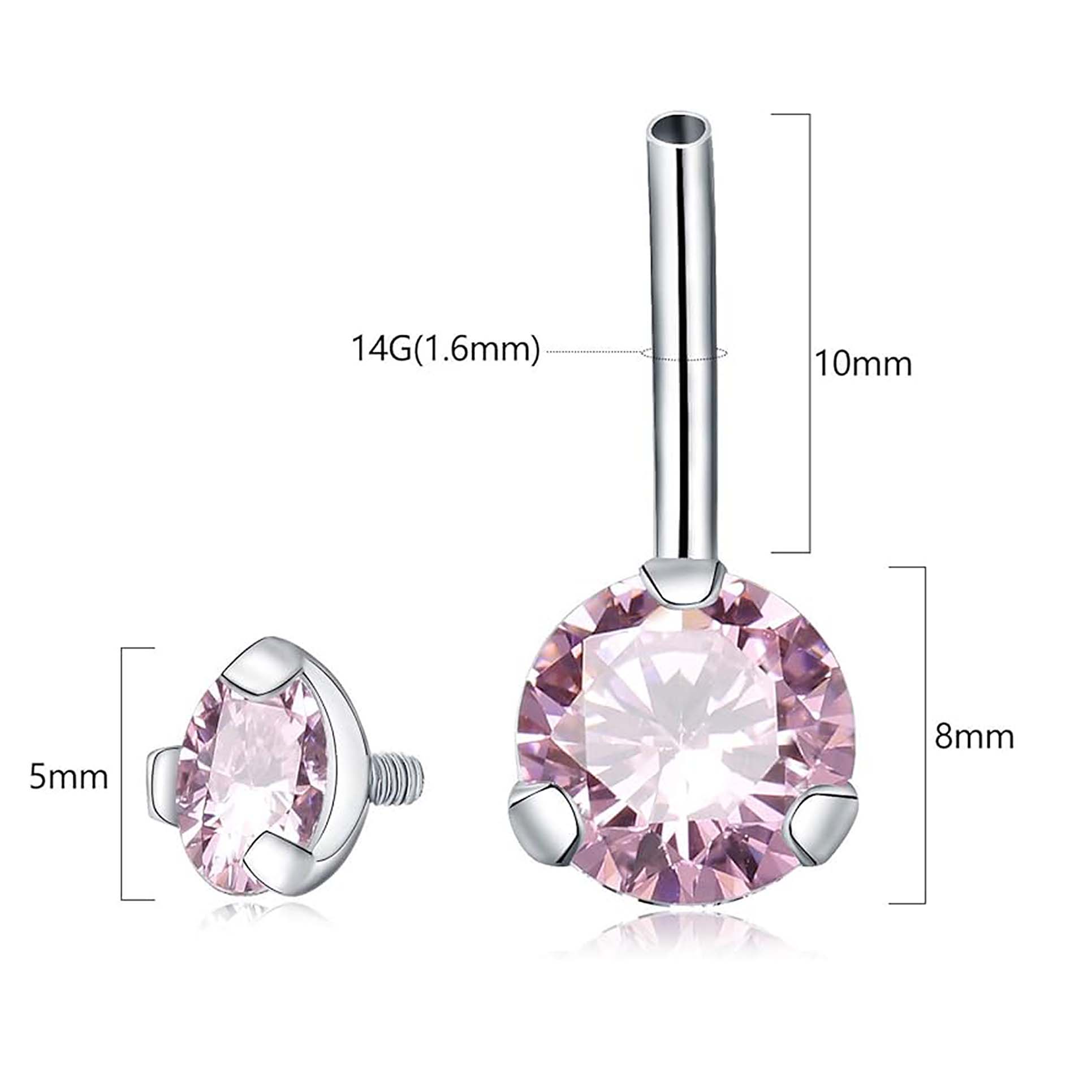 F136 Titanium 3-Prong Navel Ring Belly Button Piercing