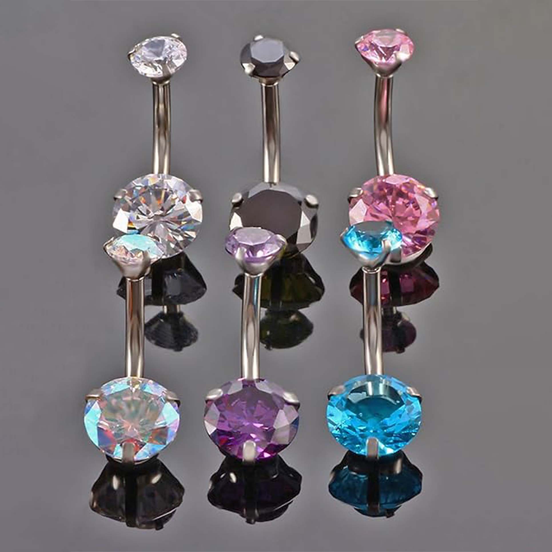 F136 Titanium 3-Prong Navel Ring Belly Button Piercing