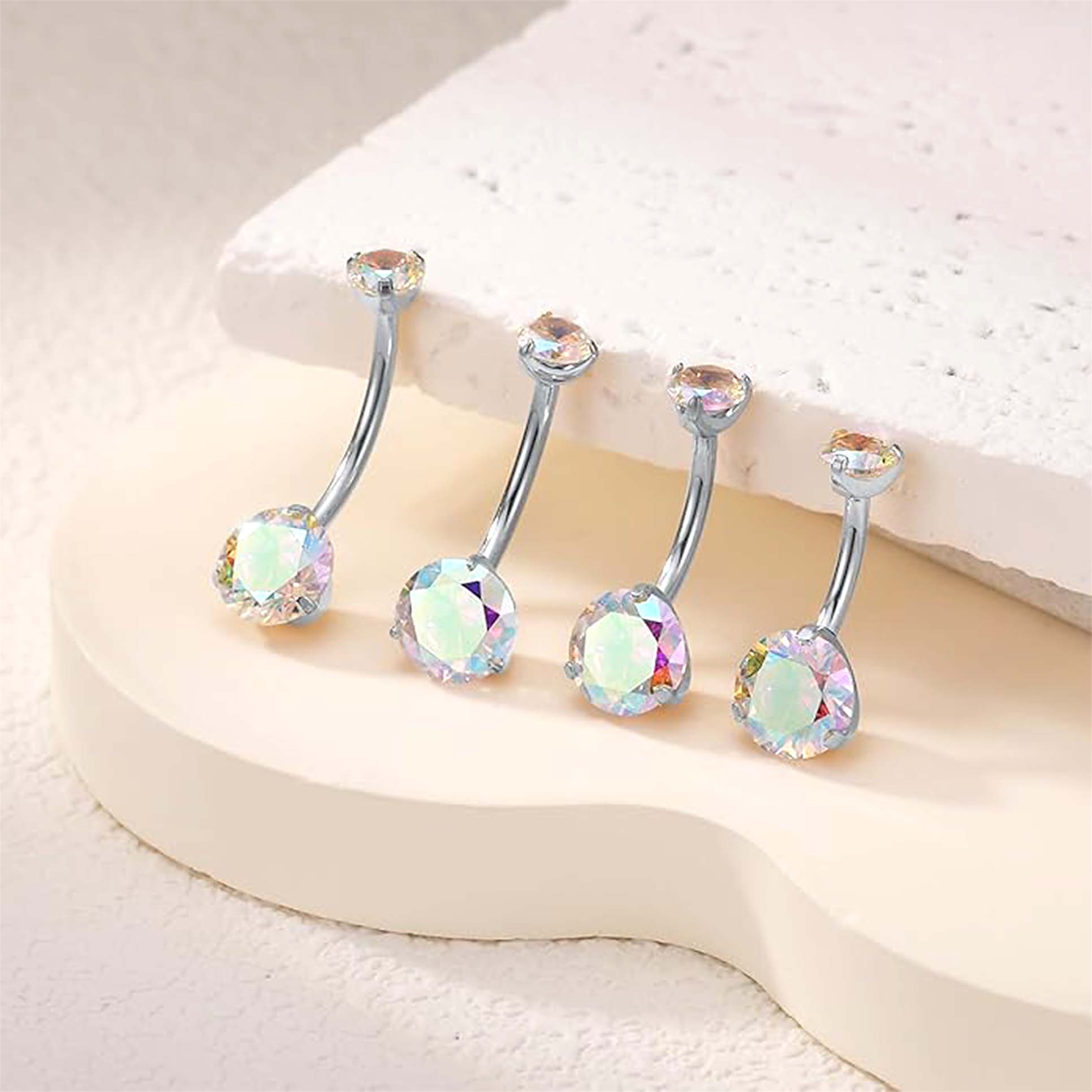 F136 Titanium 3-Prong Navel Ring Belly Button Piercing