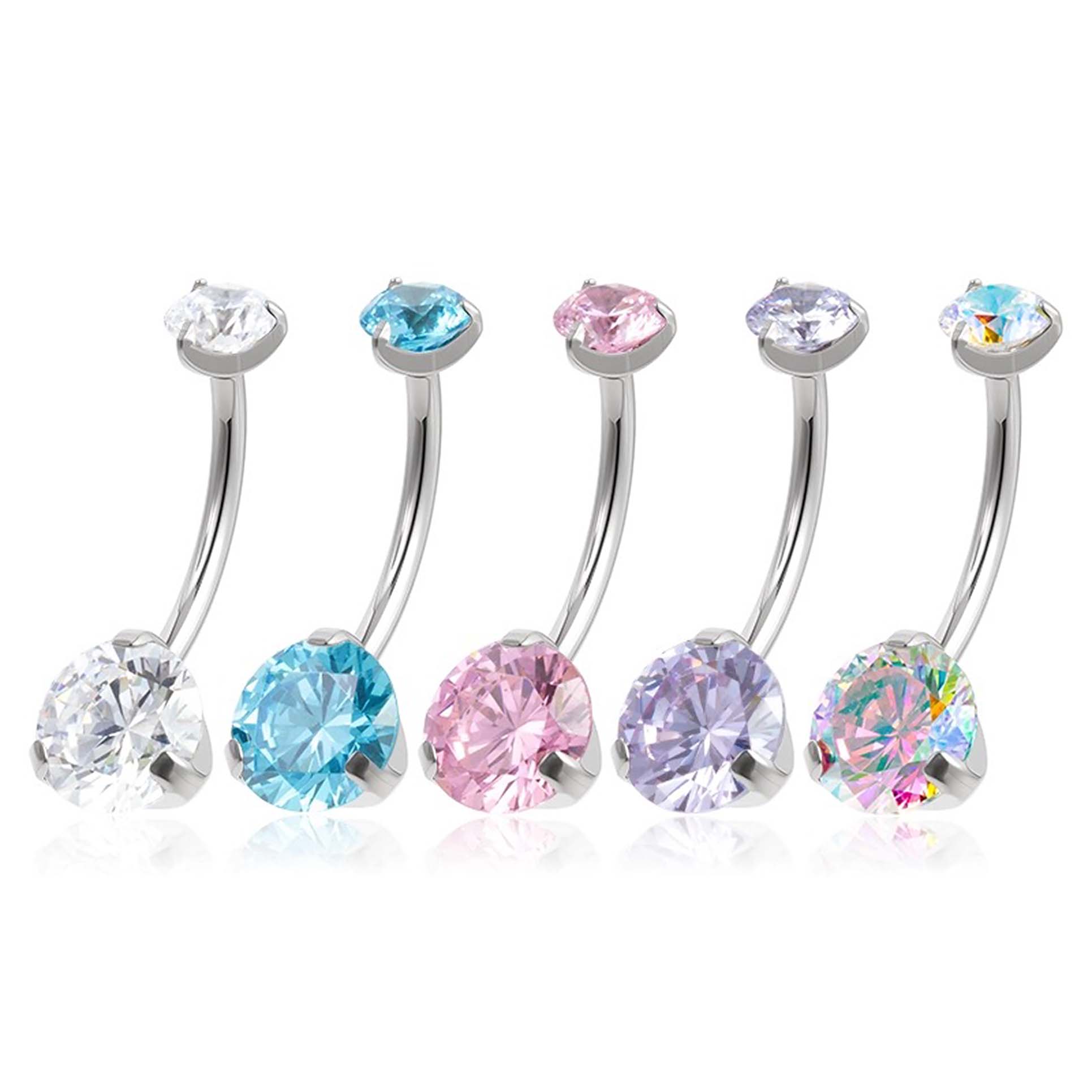 F136 Titanium 3-Prong Navel Ring Belly Button Piercing