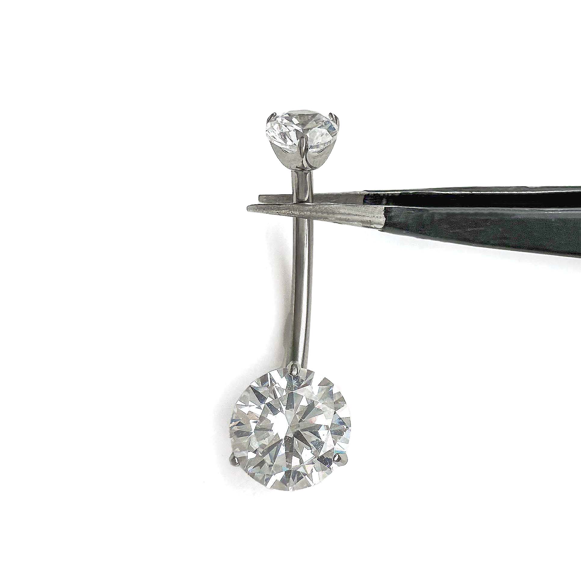 F136 Titanium 3-Prong Navel Ring Belly Button Piercing