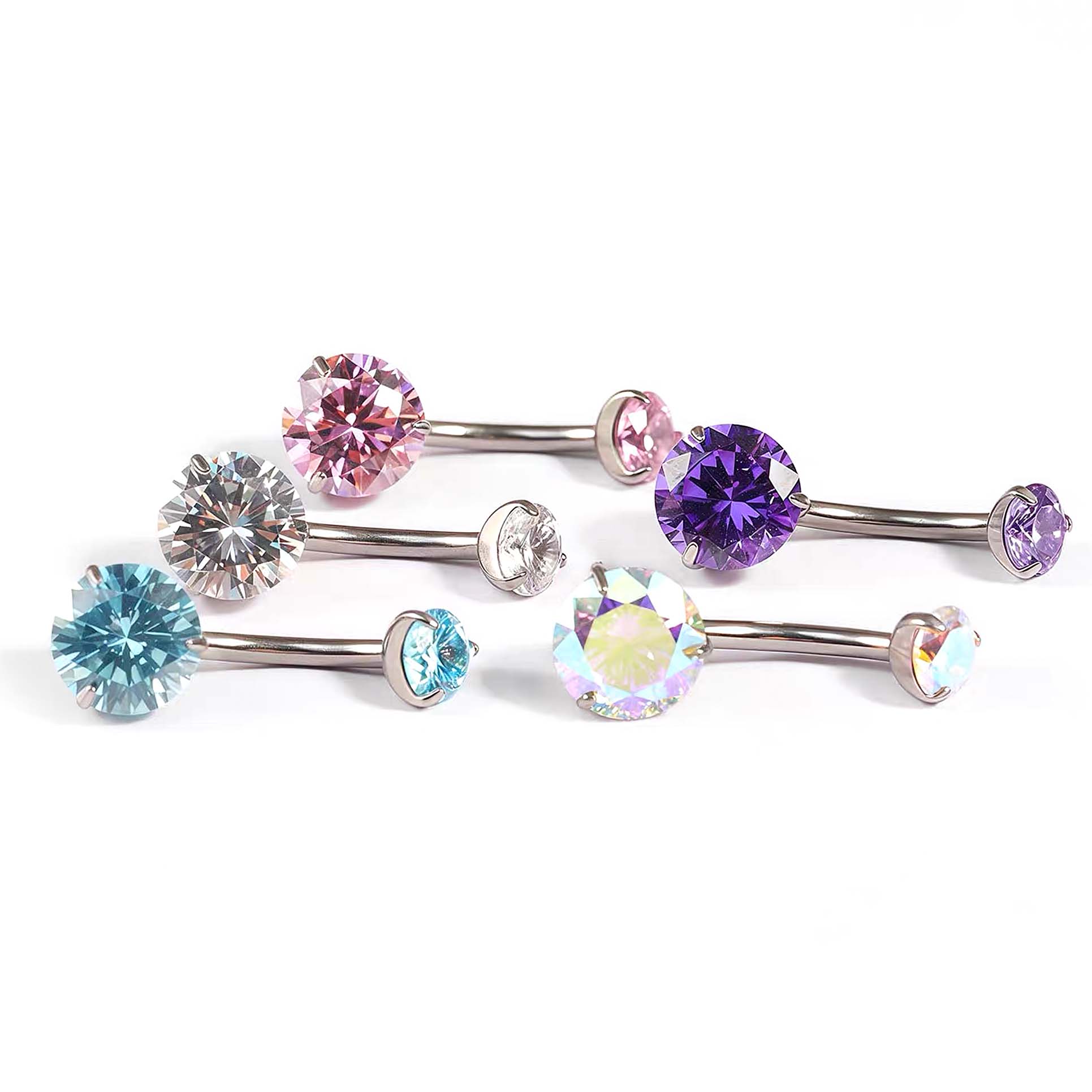 F136 Titanium 3-Prong Navel Ring Belly Button Piercing