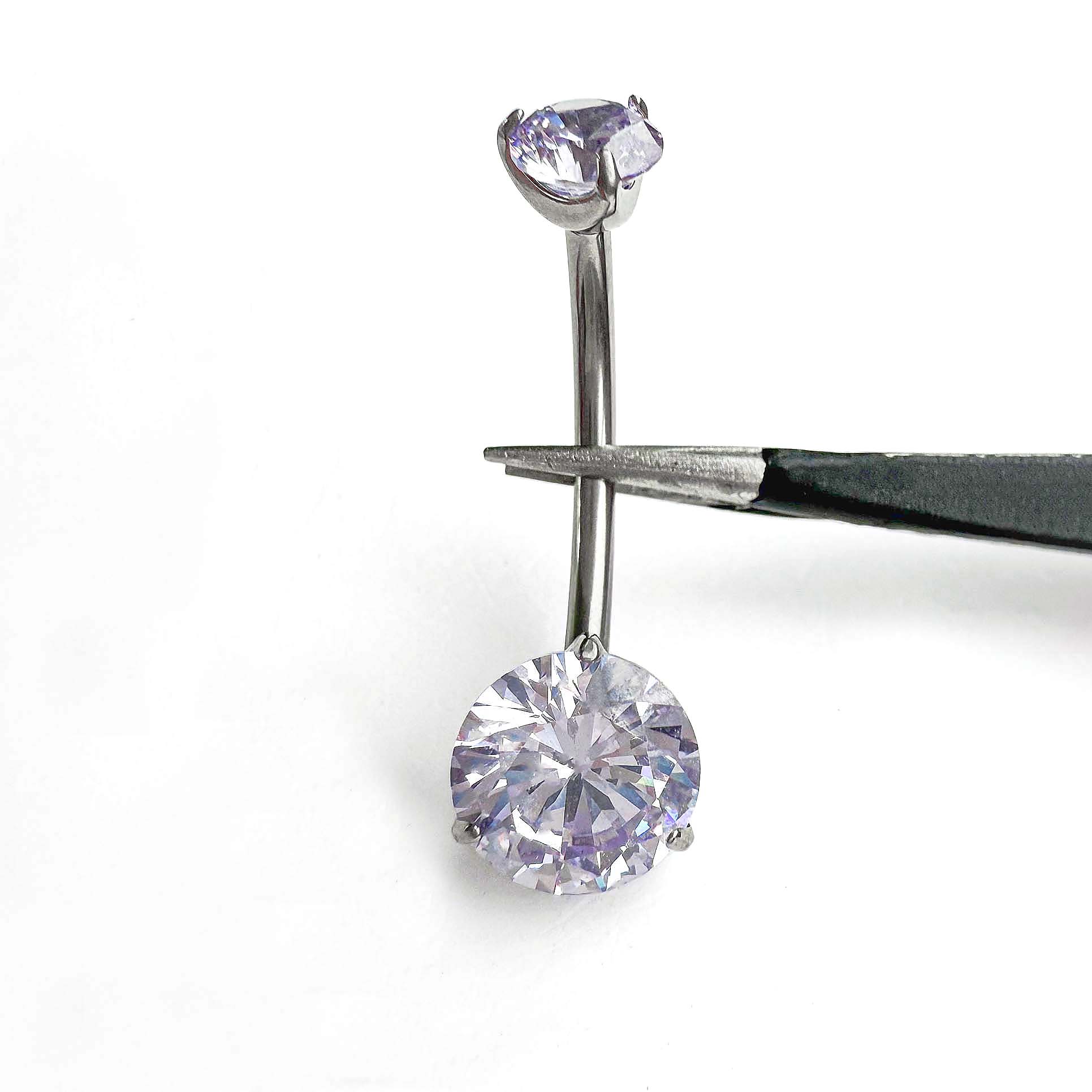 F136 Titanium 3-Prong Navel Ring Belly Button Piercing