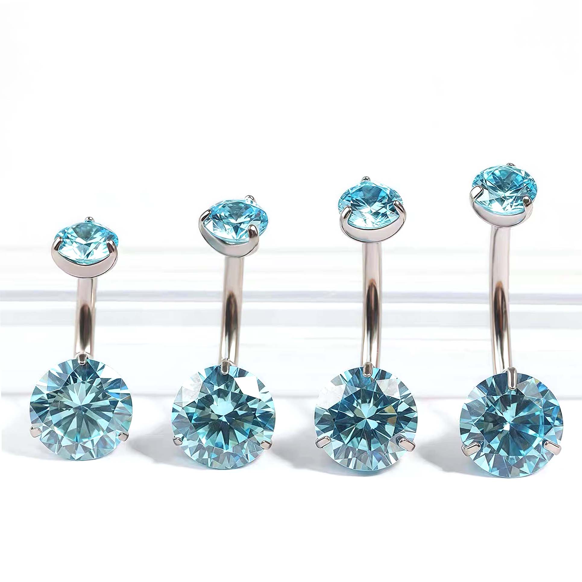 F136 Titanium 3-Prong Navel Ring Belly Button Piercing