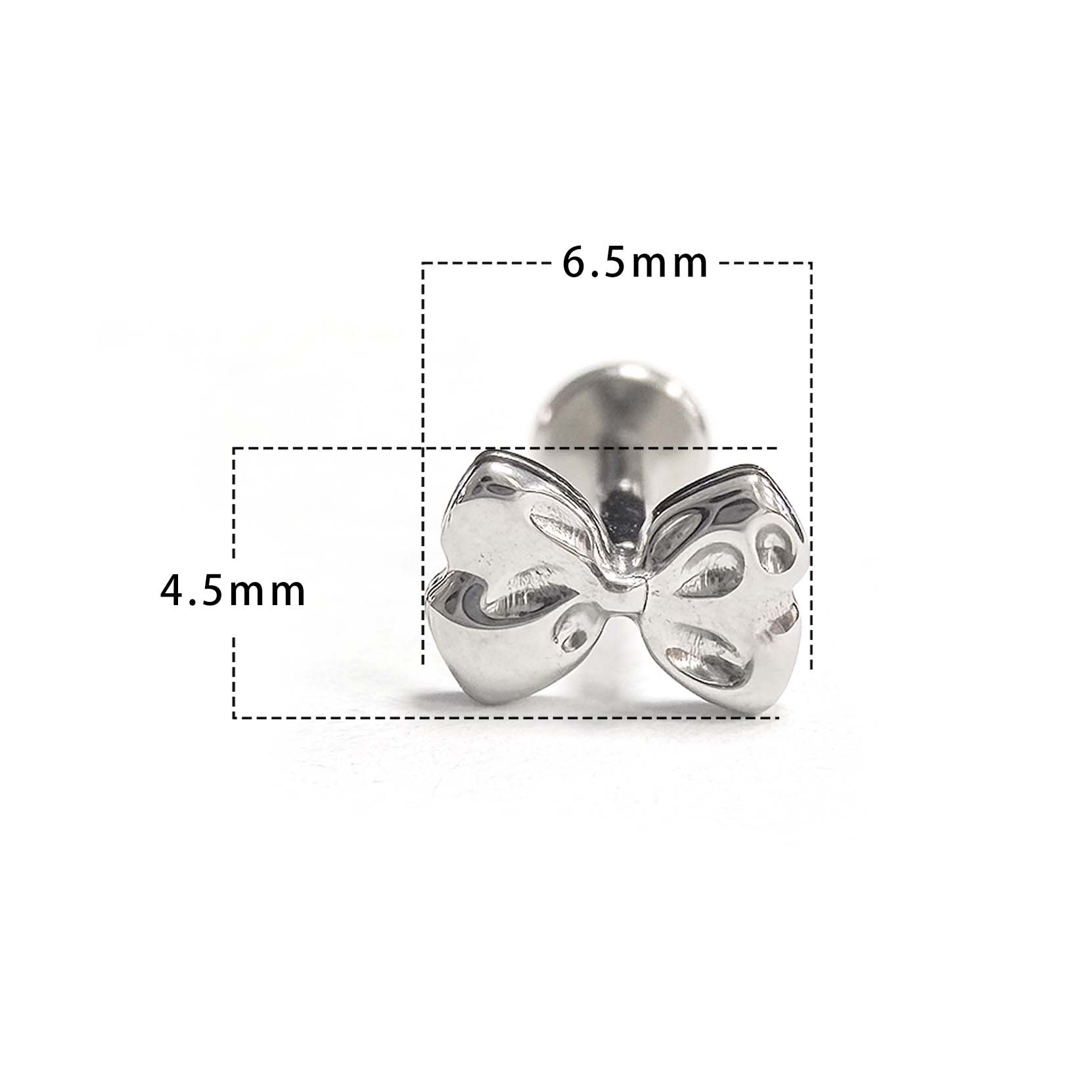 F136 Titanium Bow Ear Stud Helix Cartilage Piercing