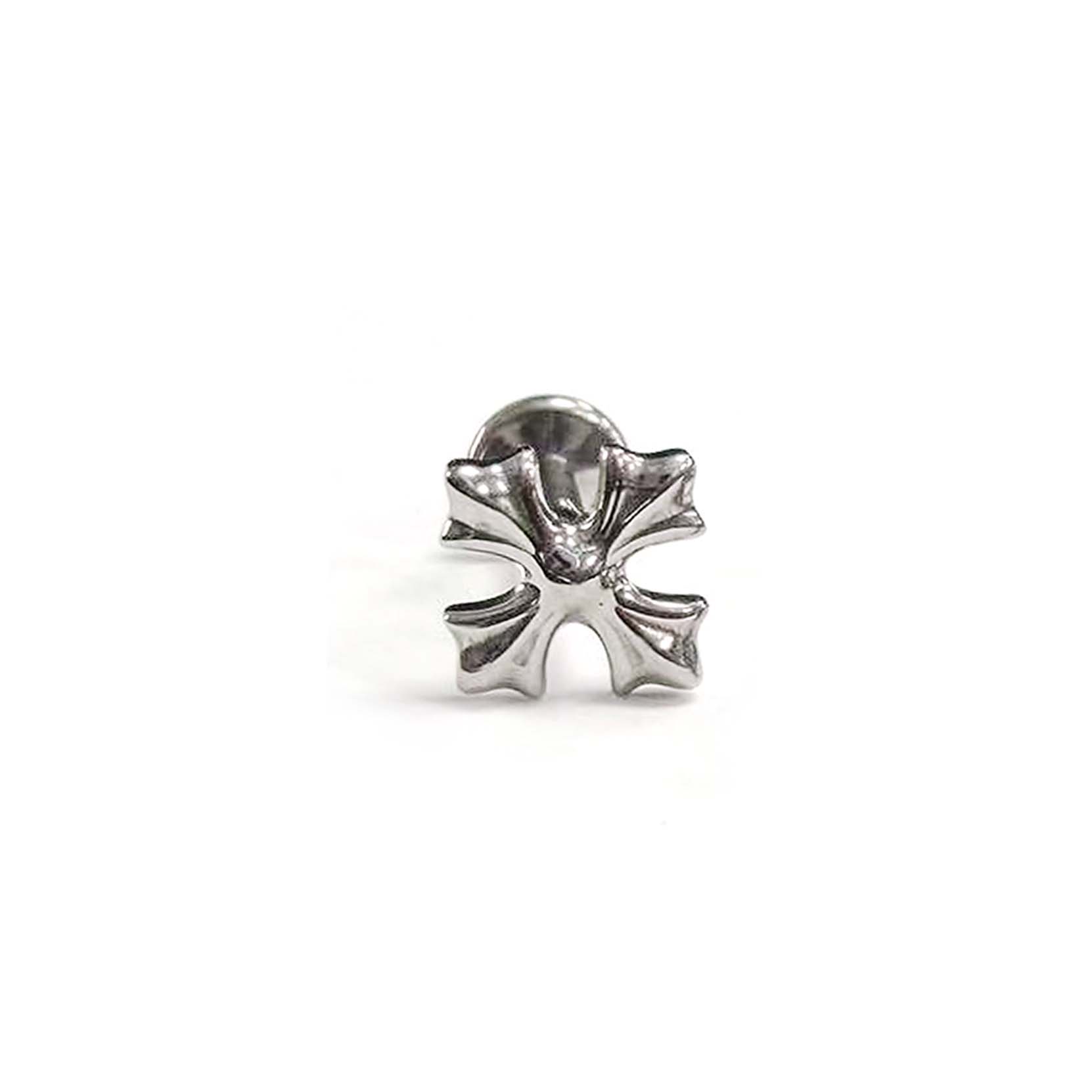 F136 Titanium Chrome Heart Cross No.2 Ear Stud Helix Cartilage Piercing