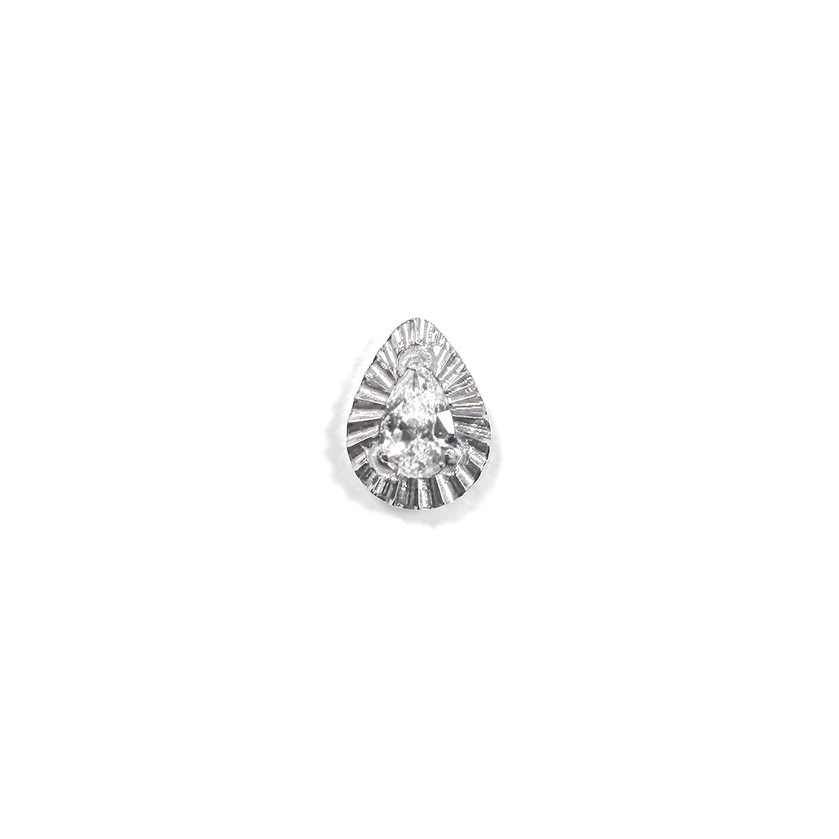 F136 Titanium Embossed Teardrop Ear Stud Helix Cartilage Piercing
