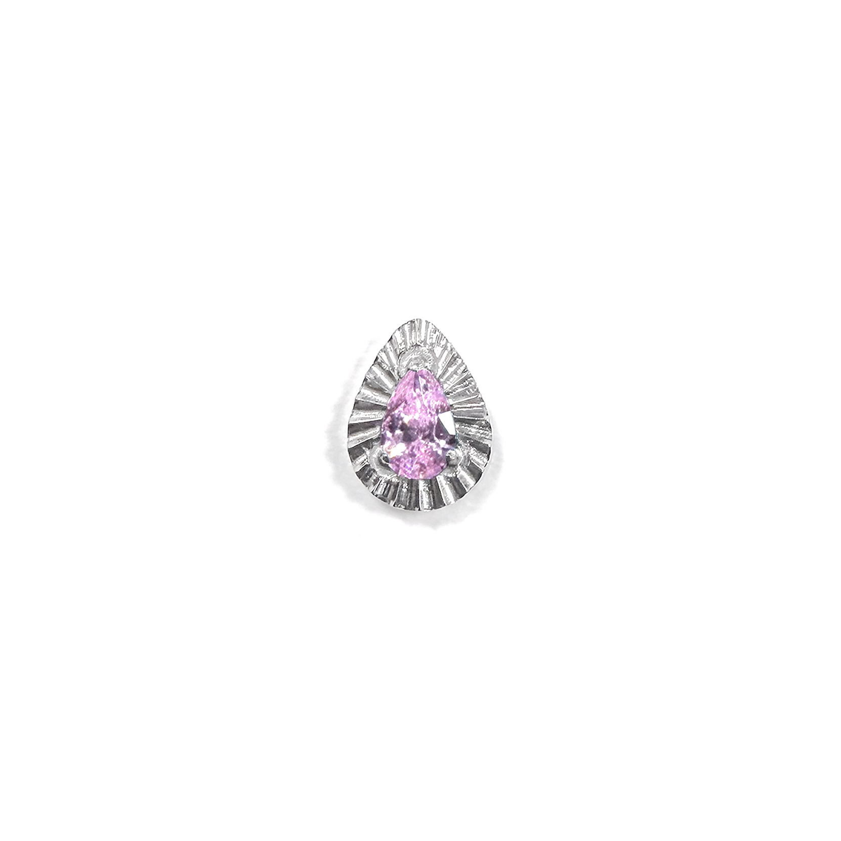 F136 Titanium Embossed Teardrop Ear Stud Helix Cartilage Piercing