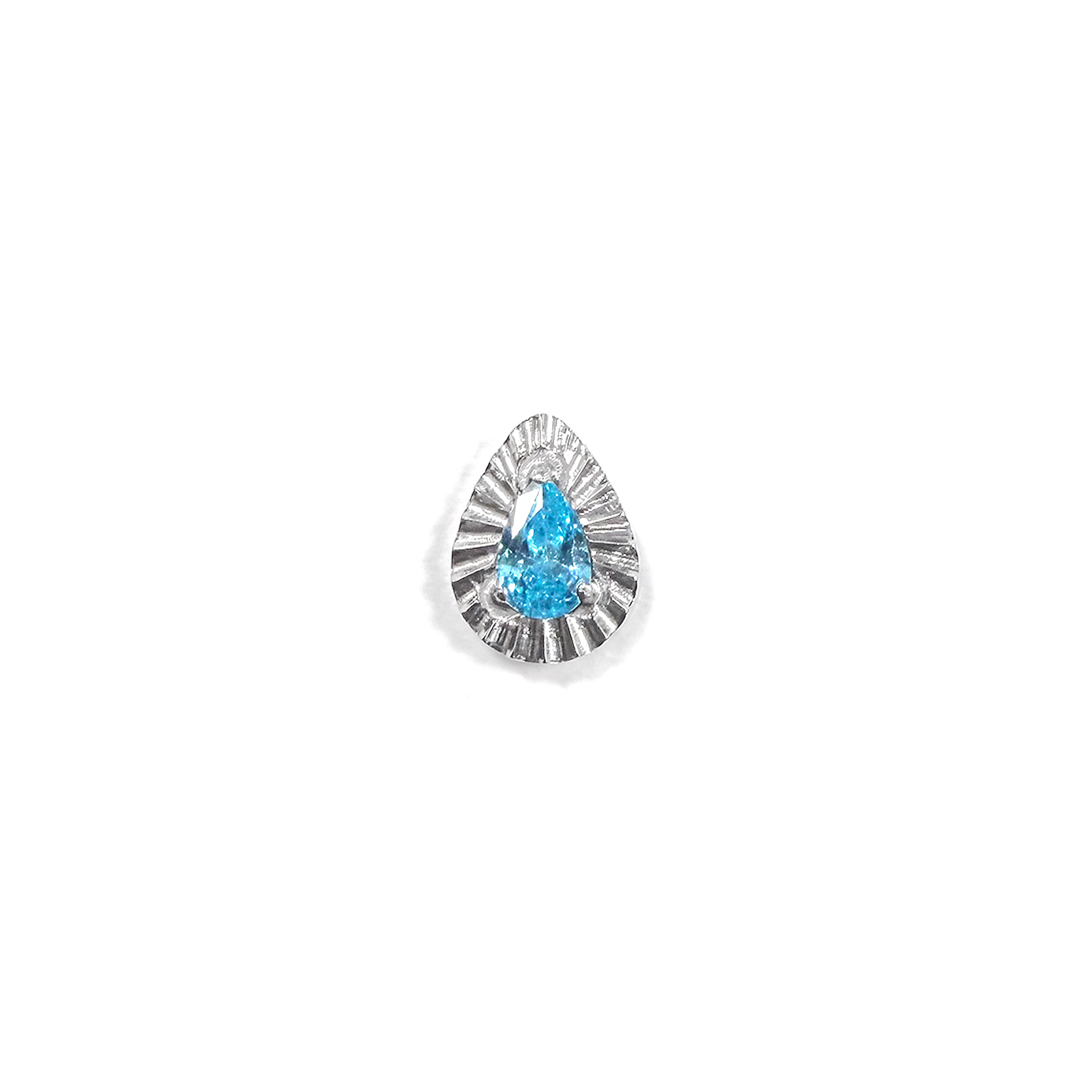 F136 Titanium Embossed Teardrop Ear Stud Helix Cartilage Piercing
