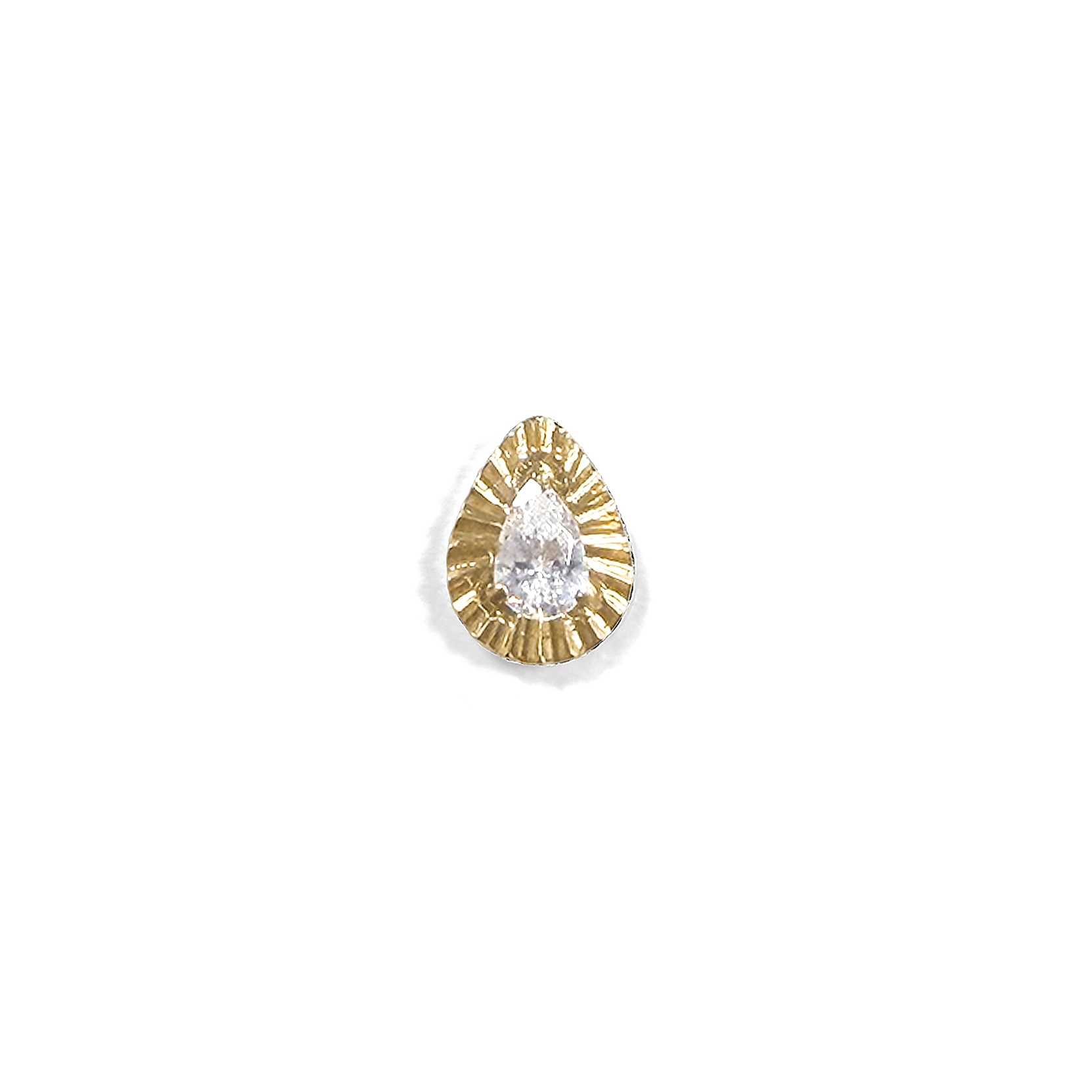 F136 Titanium Embossed Teardrop Ear Stud Helix Cartilage Piercing