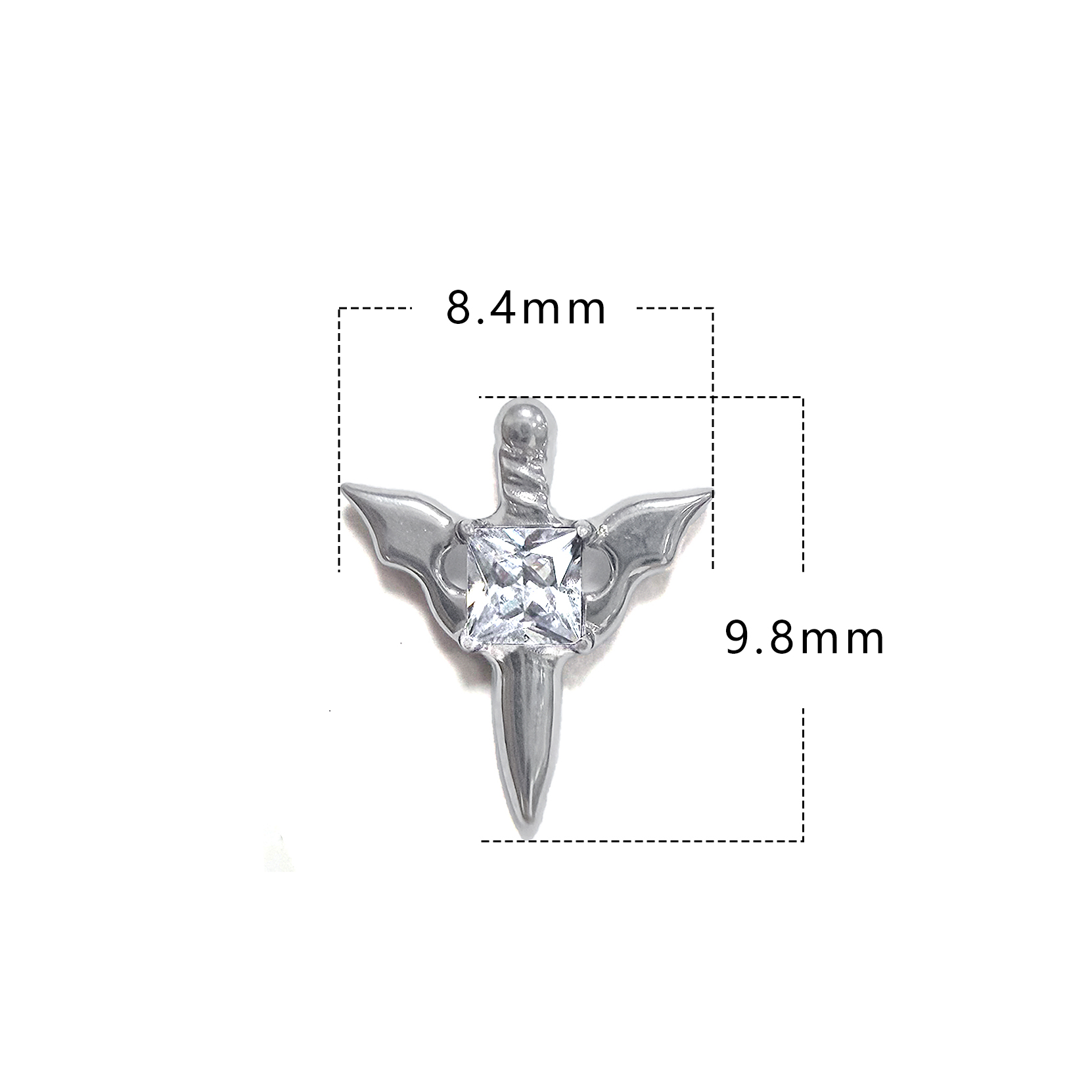 F136 Titanium Angel Blade Ear Stud Helix Cartilage Piercing