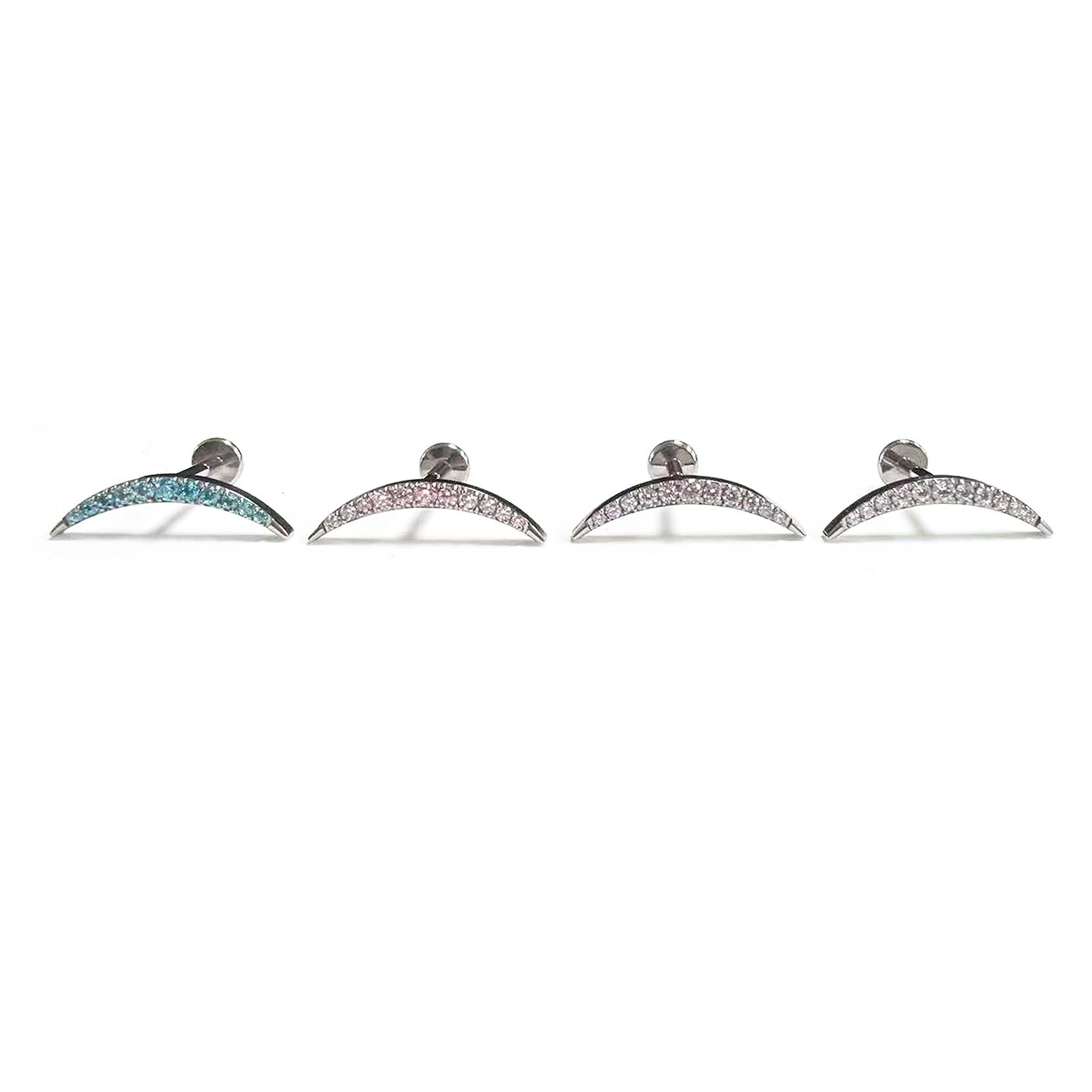 F136 Titanium Big Crescent Moon Ear Stud Helix Cartilage Piercing