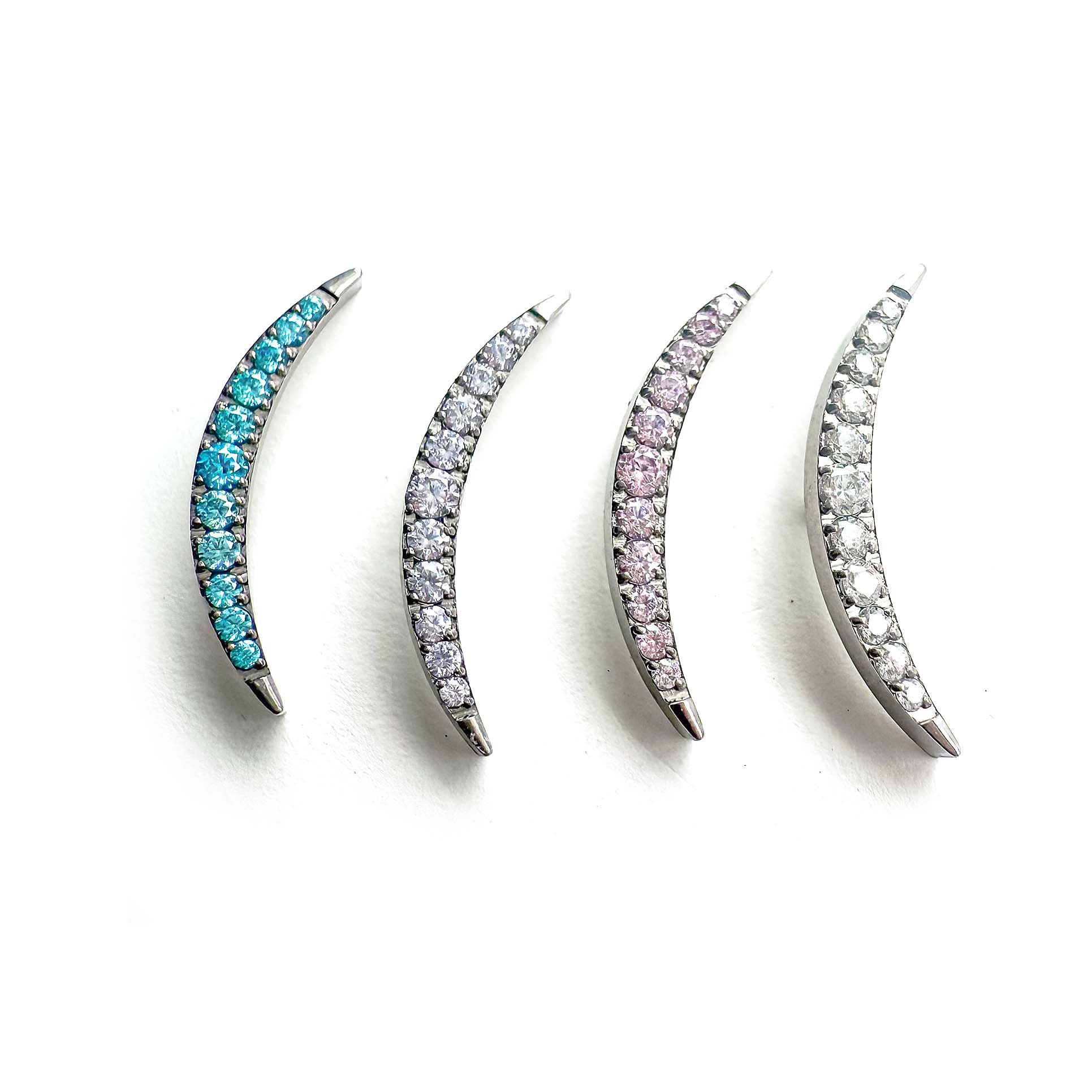 F136 Titanium Big Crescent Moon Ear Stud Helix Cartilage Piercing