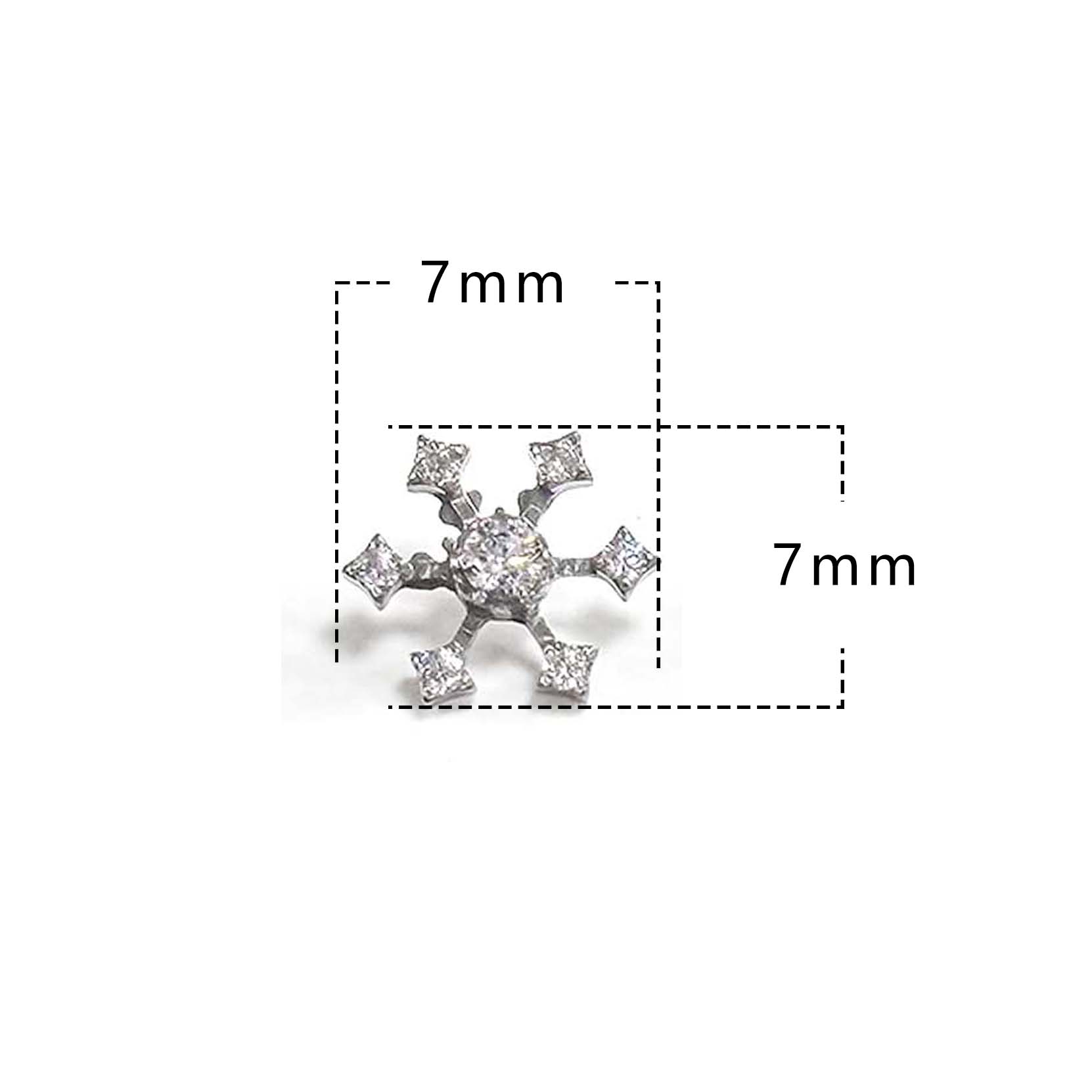 F136 Titanium Snowflake 2 Ear Stud Helix Cartilage Piercing