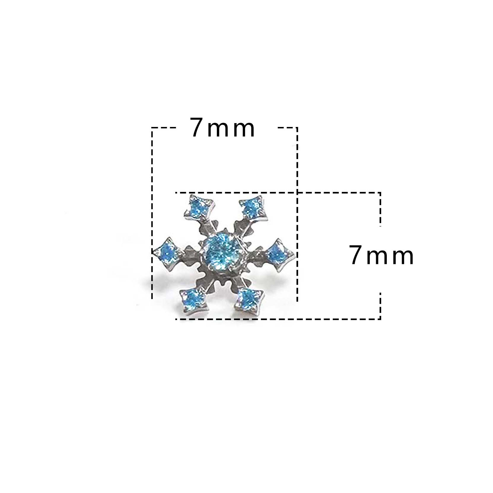 F136 Titanium Snowflake 2 Ear Stud Helix Cartilage Piercing