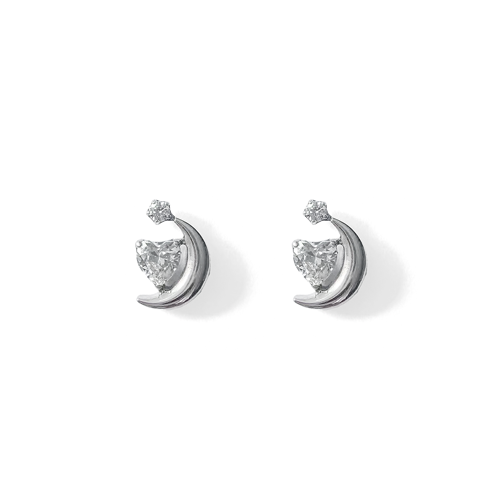 F136 Titanium Heart Crescent Ear Stud Helix Cartilage Piercing