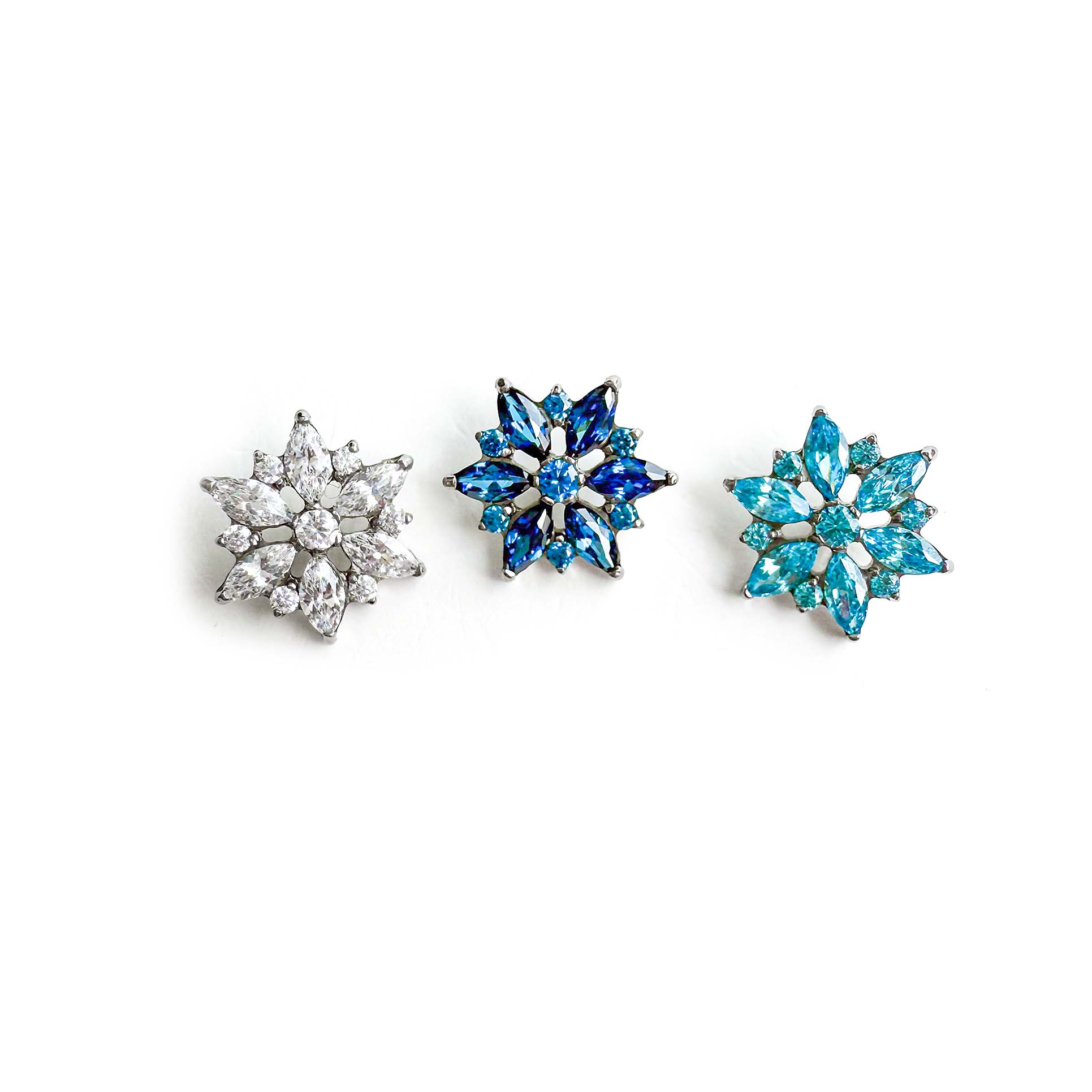 F136 Titanium Snowflake Ear Stud Helix Cartilage Piercing