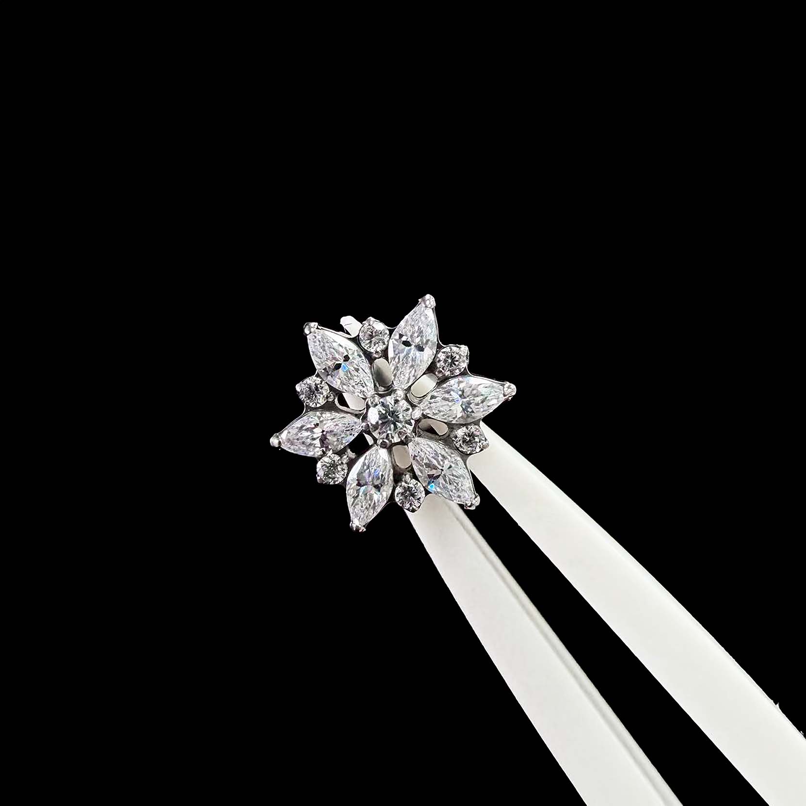 F136 Titanium Snowflake Ear Stud Helix Cartilage Piercing
