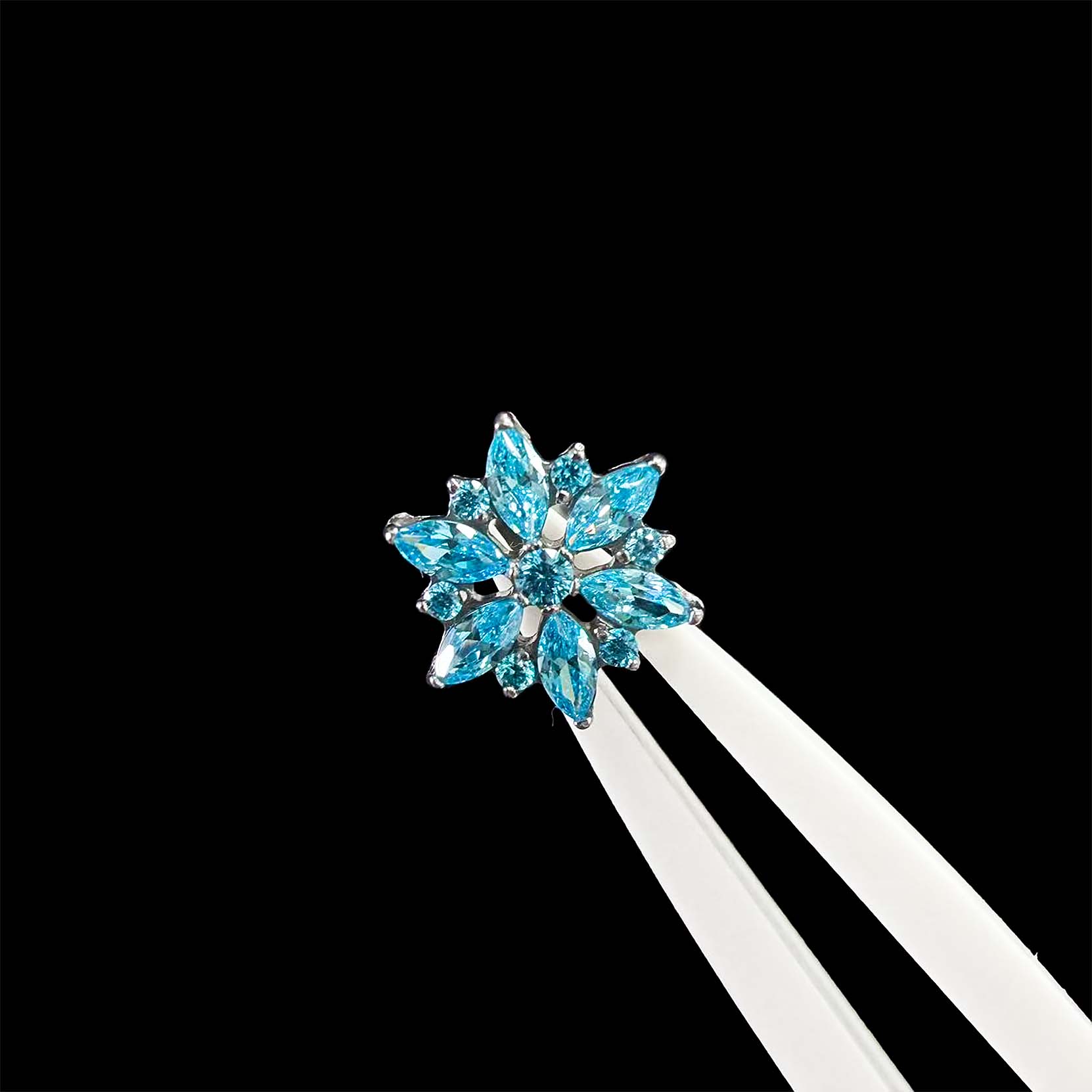 F136 Titanium Snowflake Ear Stud Helix Cartilage Piercing