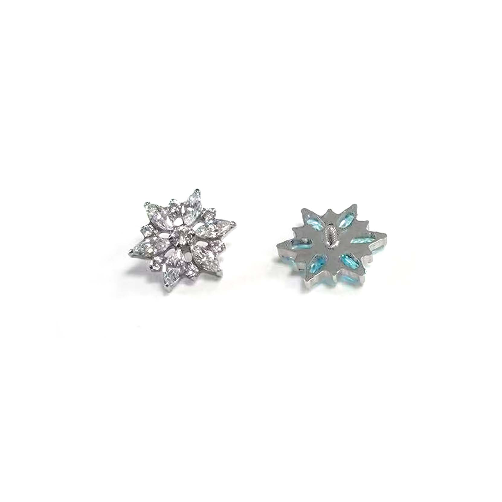 F136 Titanium Snowflake Ear Stud Helix Cartilage Piercing