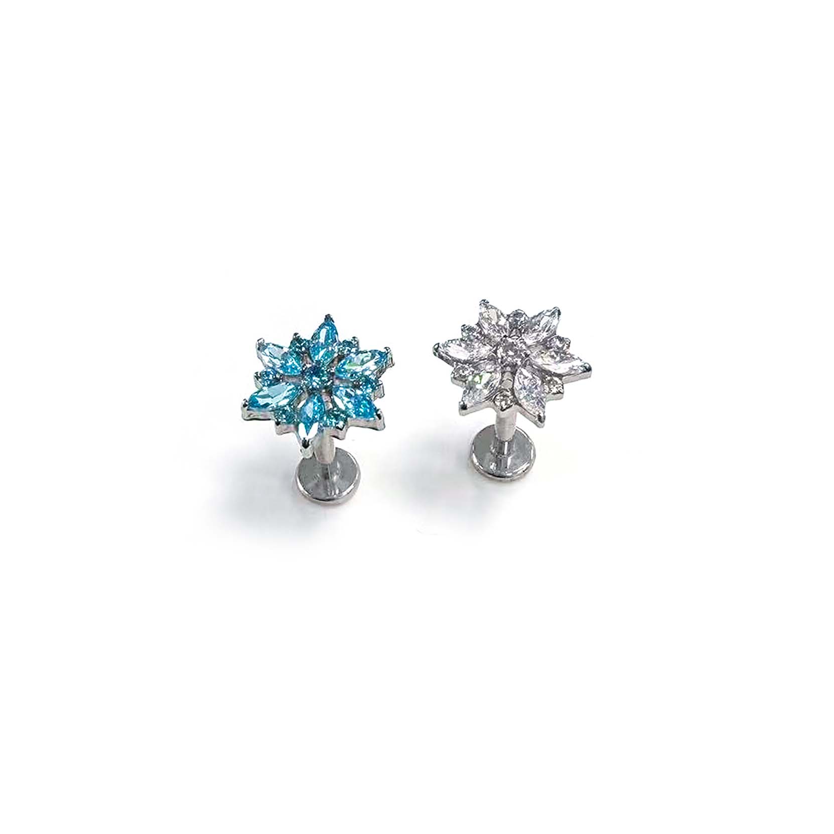 F136 Titanium Snowflake Ear Stud Helix Cartilage Piercing