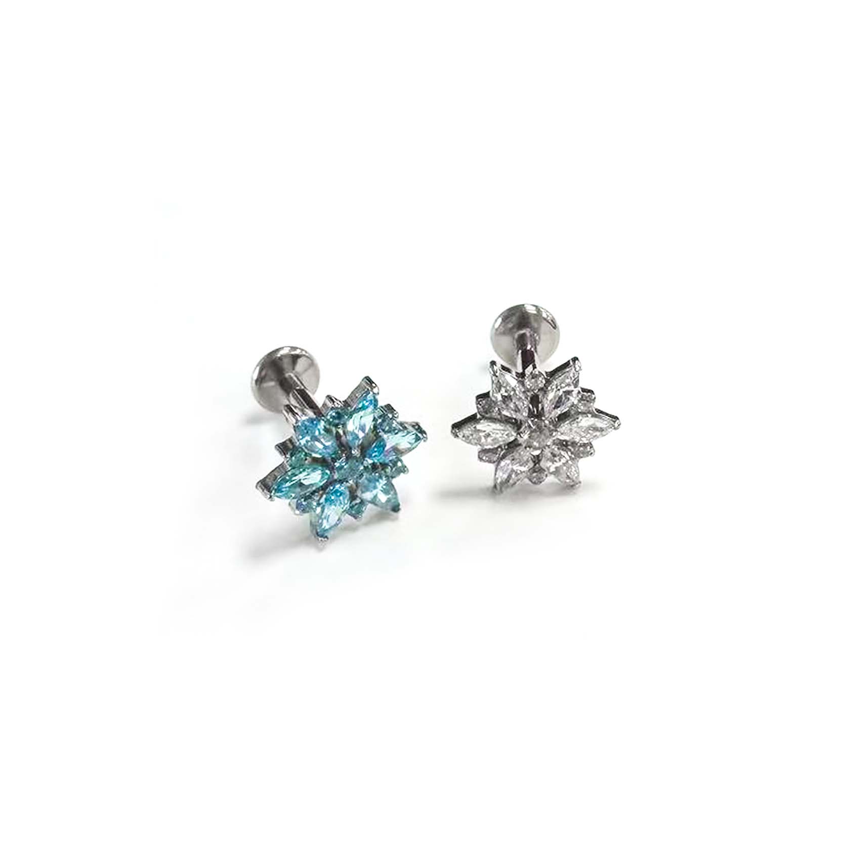 F136 Titanium Snowflake Ear Stud Helix Cartilage Piercing