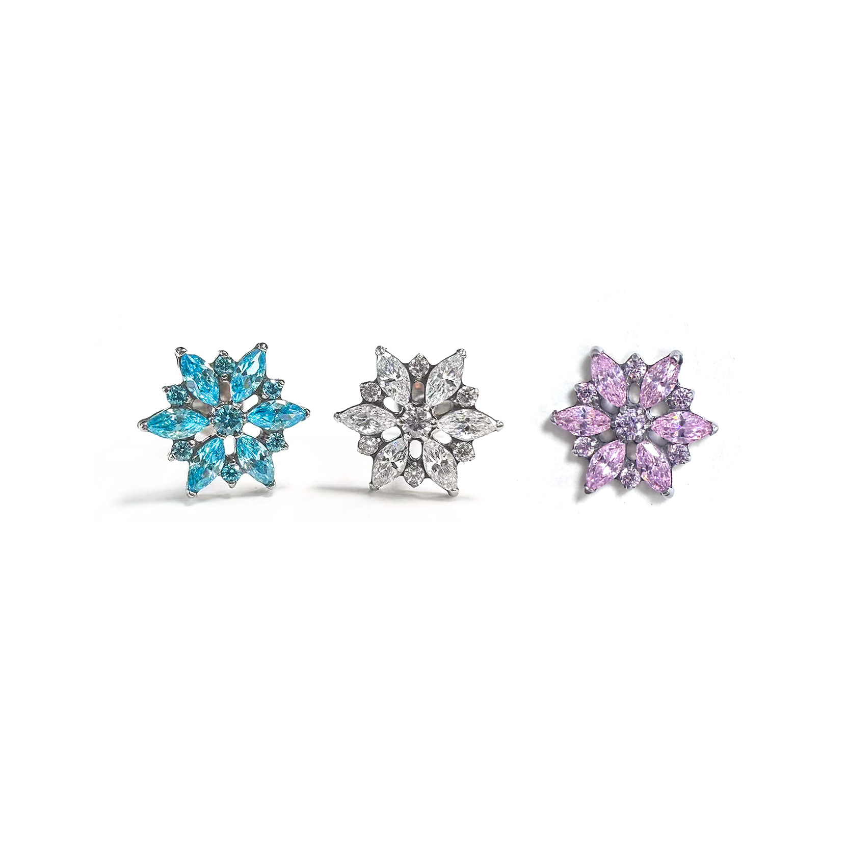 F136 Titanium Snowflake Ear Stud Helix Cartilage Piercing